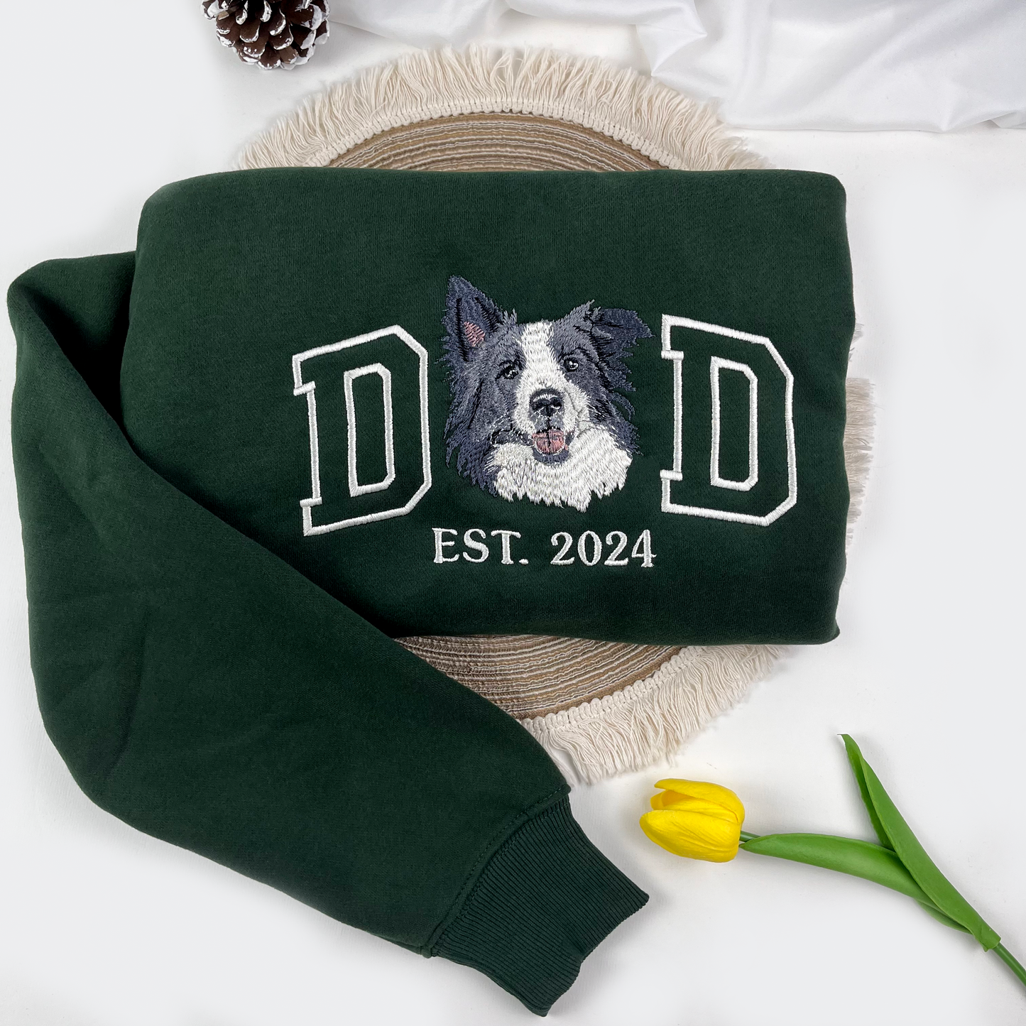 Dog Dad Embroidered Sweatshirt, Customized Pet Sweatshirt, Fathers Day Shirt