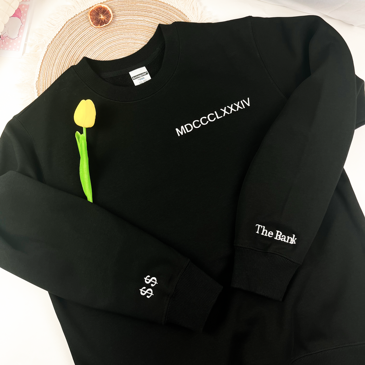 Custom Embroidery Sweatshirt with Romen Numerals, Personalized Shirt, Anniversary sweatshirt