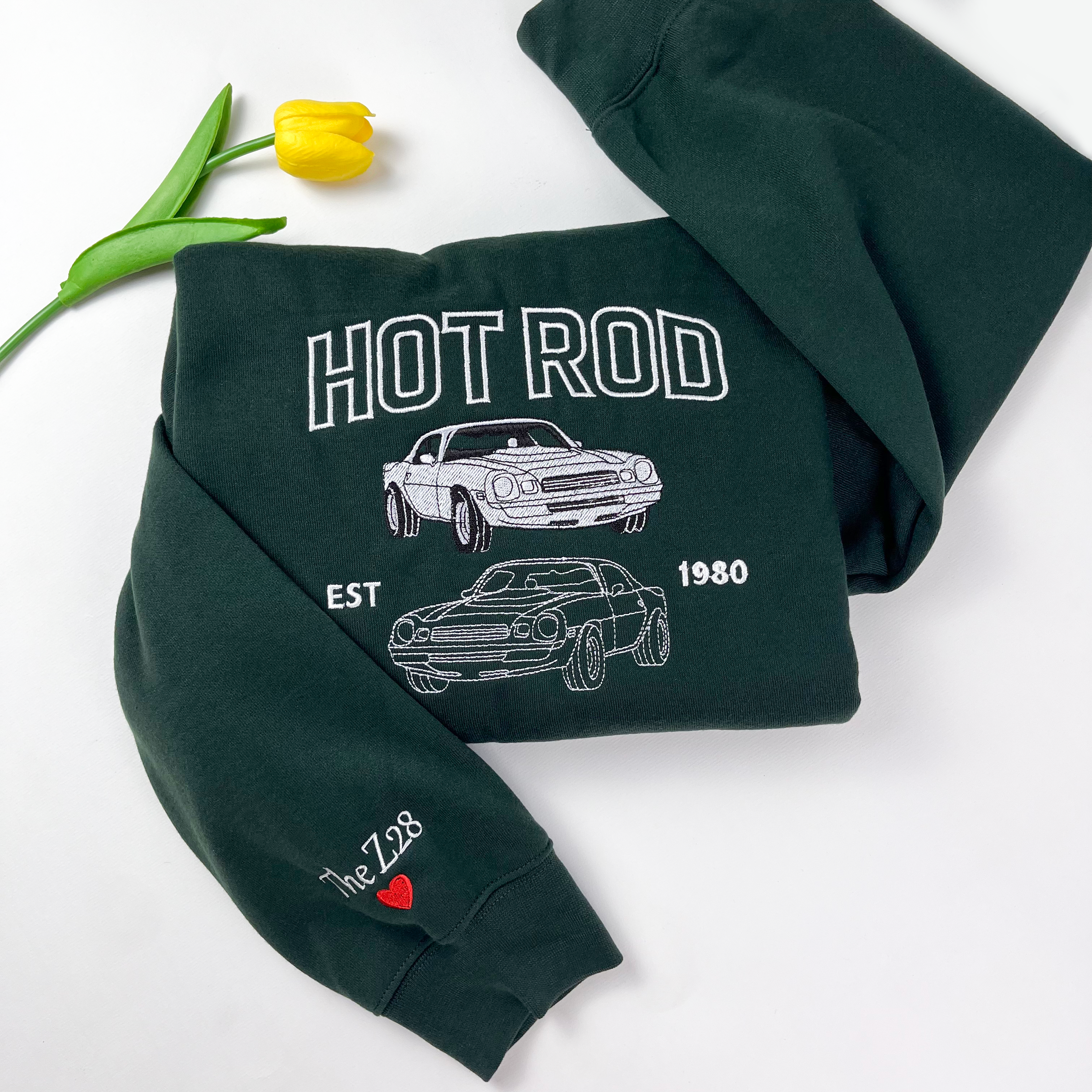 Photo Car Embroidered Sweatshirt, Customized Car Sweatshirt, Sweatshirt For Husband