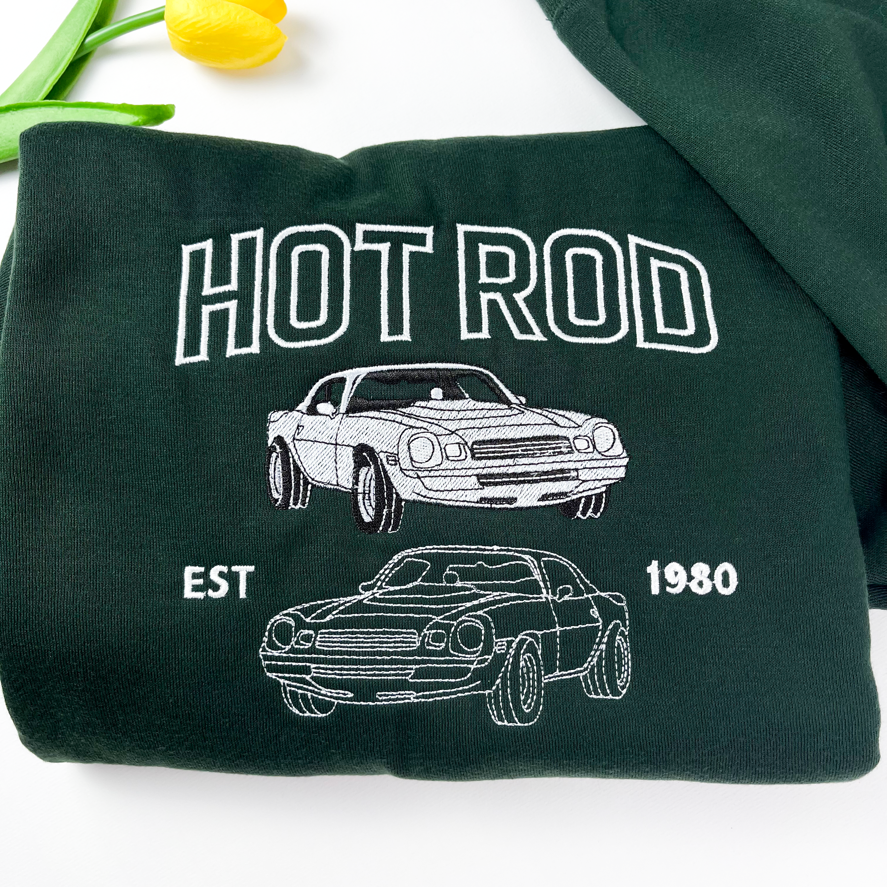 Photo Car Embroidered Sweatshirt, Customized Car Sweatshirt, Sweatshirt For Husband