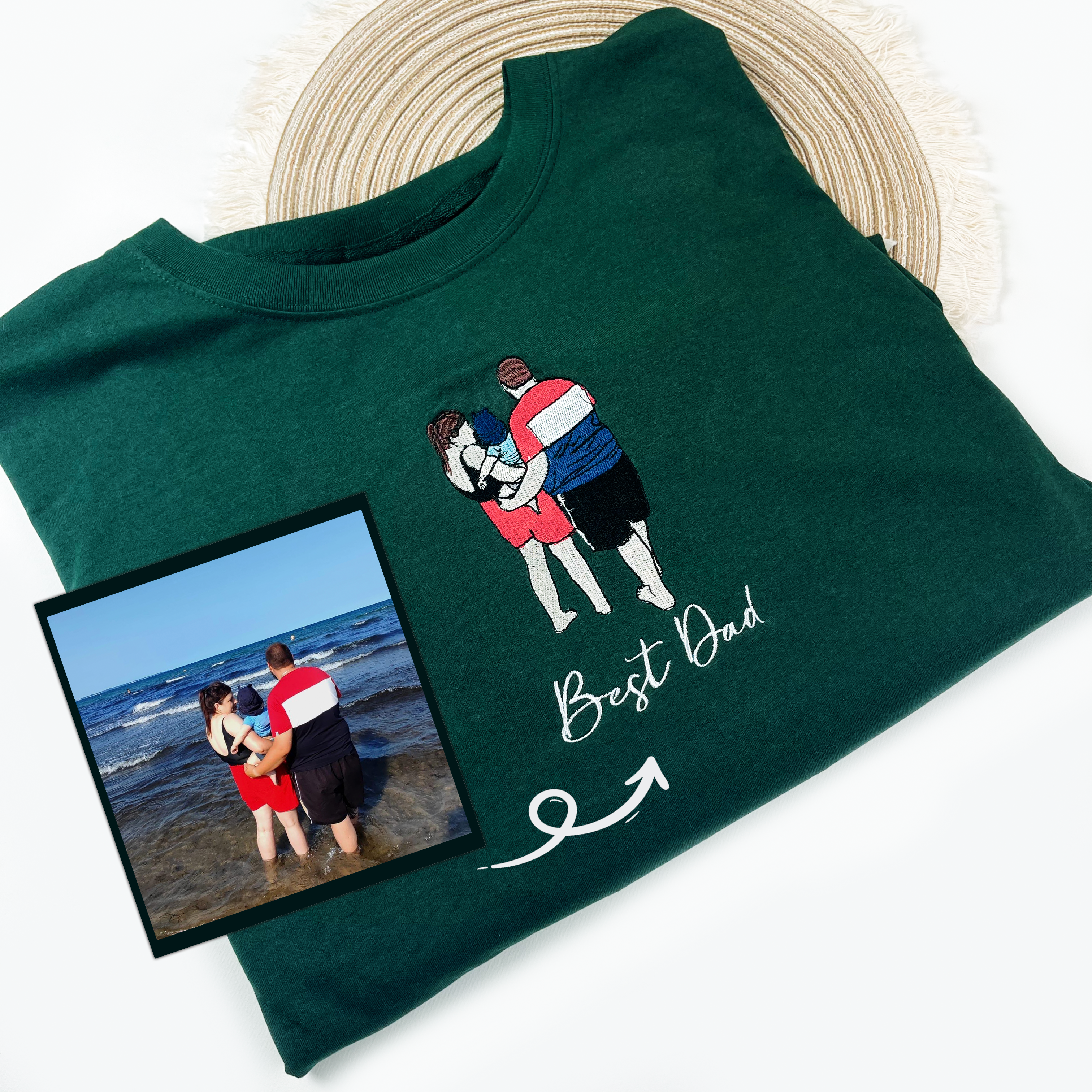 Custom Family Embroidered Photo Tshirt, Personalized Tshirt For Dad Mom, Shirt for Husband