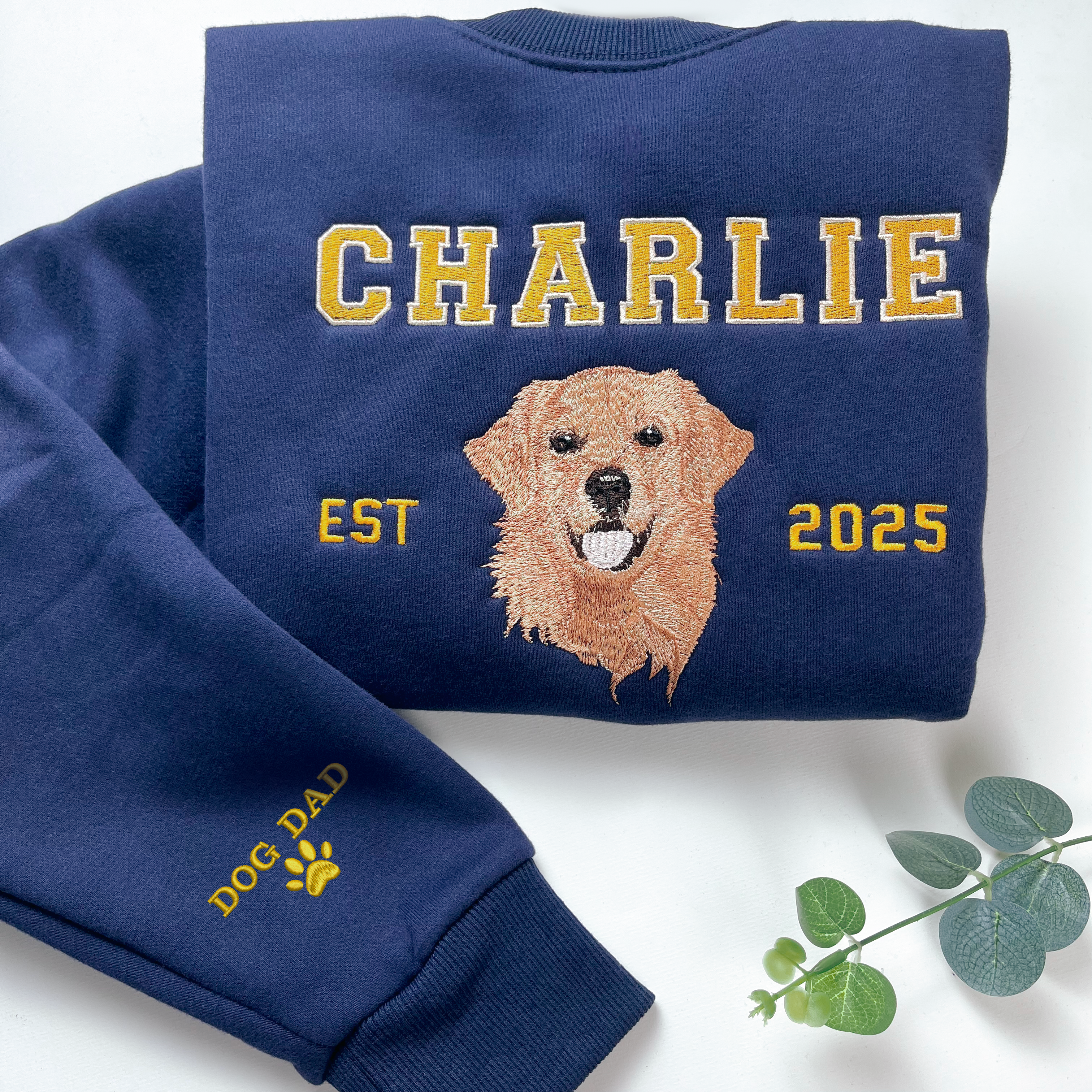 Custom Pet Embroidered Sweatshirt, Personalized Dog Swetshirt, Perfect Gift for Pet Lovers