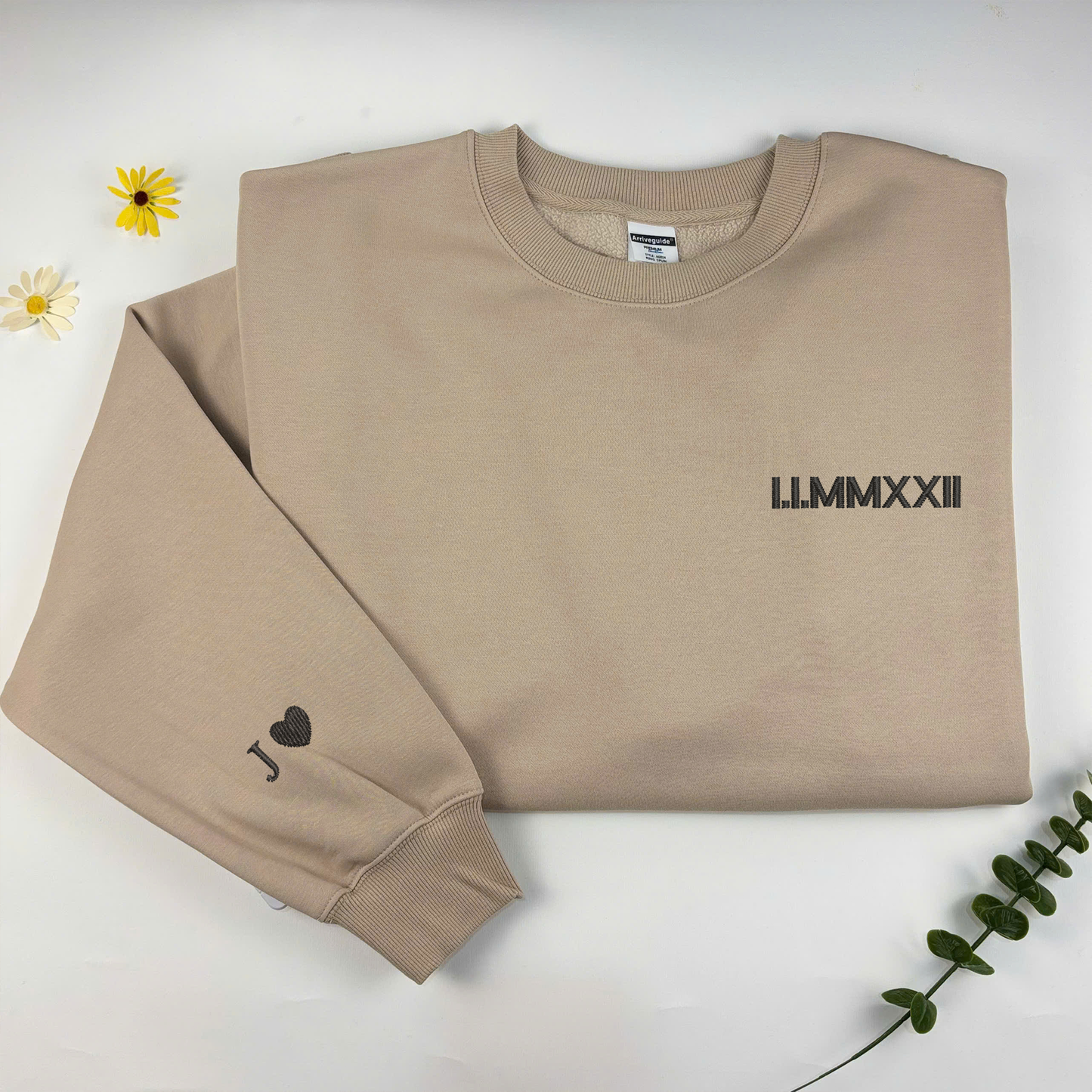 Custom Embroidery Sweatshirt with Romen Numerals, Personalized Shirt, Anniversary sweatshirt