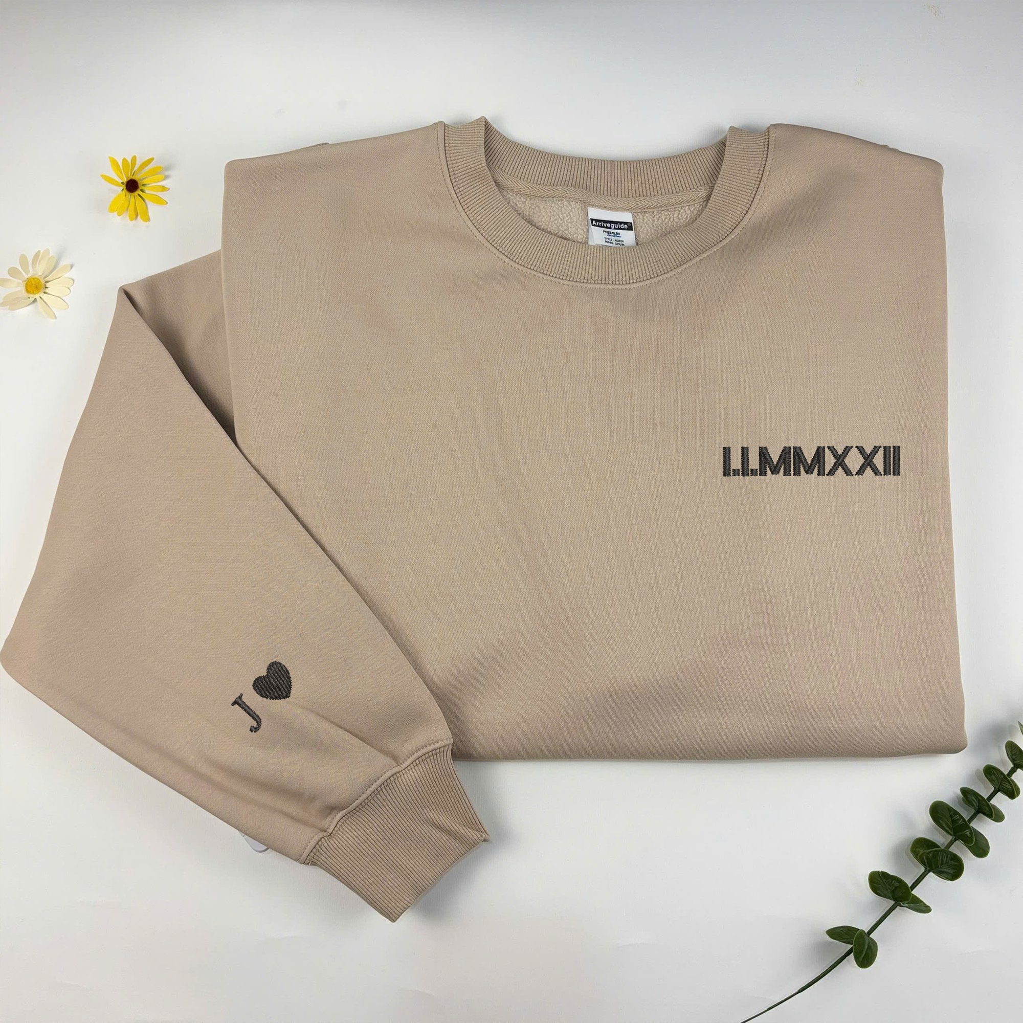 Custom Embroidery Sweatshirt with Romen Numerals, Personalized Shirt, Anniversary sweatshirt