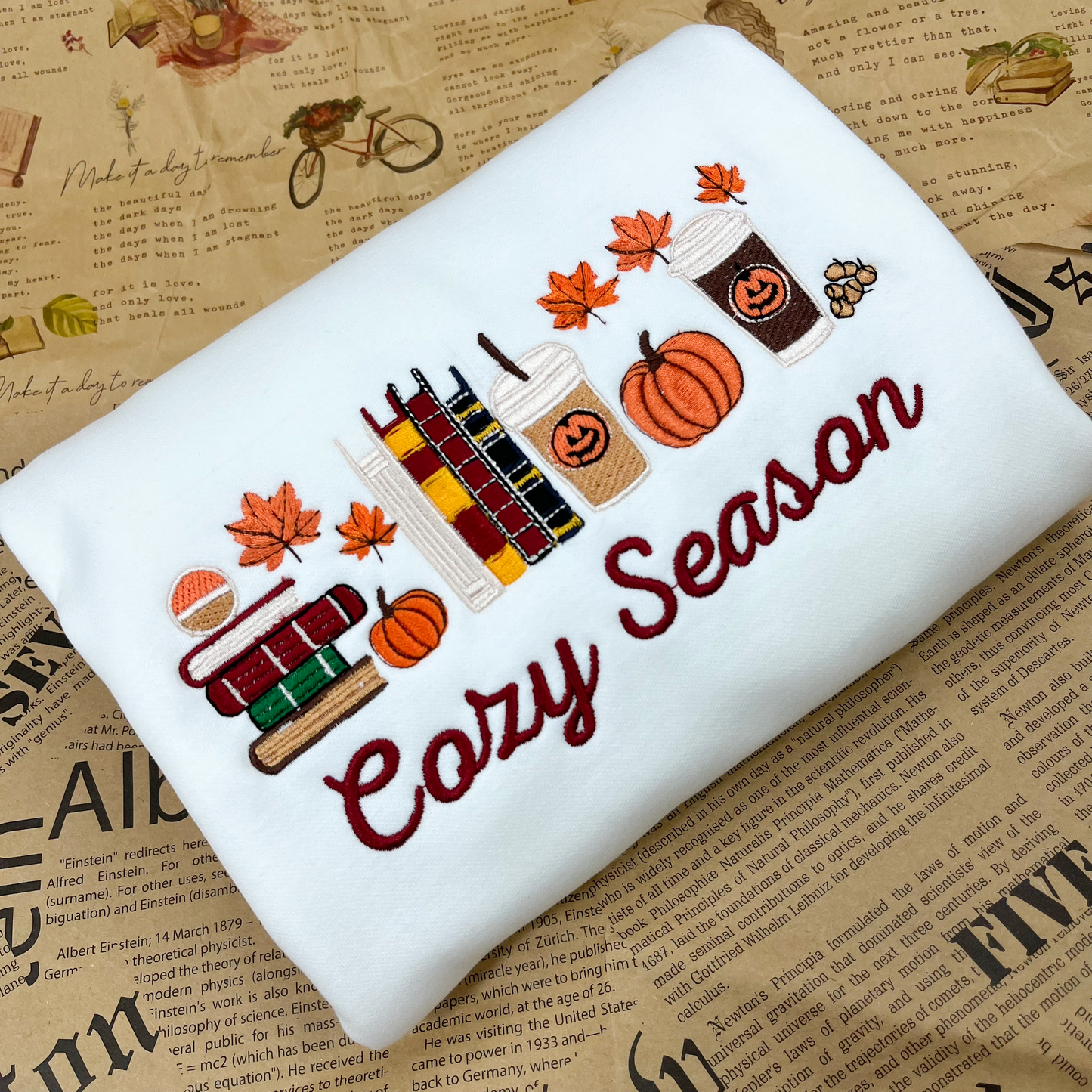 Cozy Season Embroidered Crewneck Sweatshirt, Halloween Shirt, Gift for Her