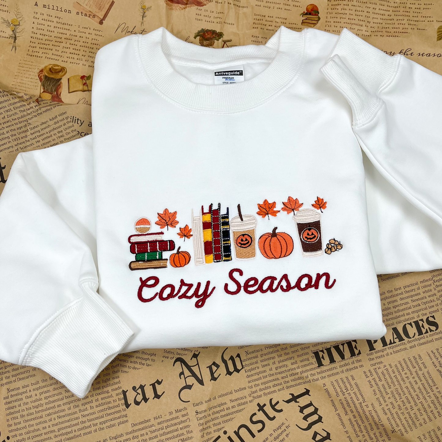 Cozy Season Embroidered Crewneck Sweatshirt, Halloween Shirt, Gift for Her