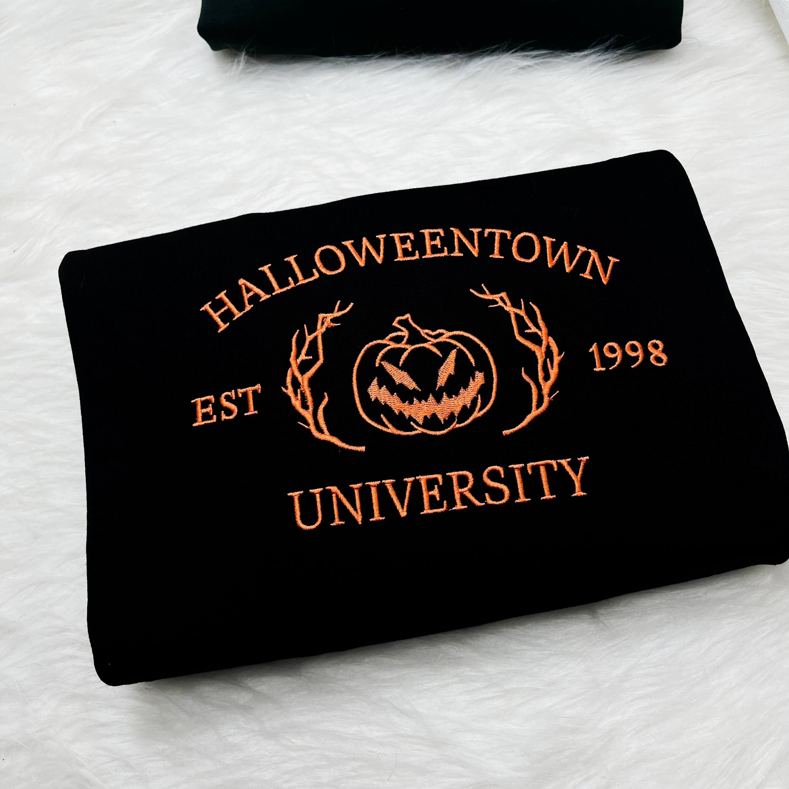 Halloweentown University Est. Embroidered Sweatshirt, Halloween Pumpkin Shirt, Spooky Season Shirt