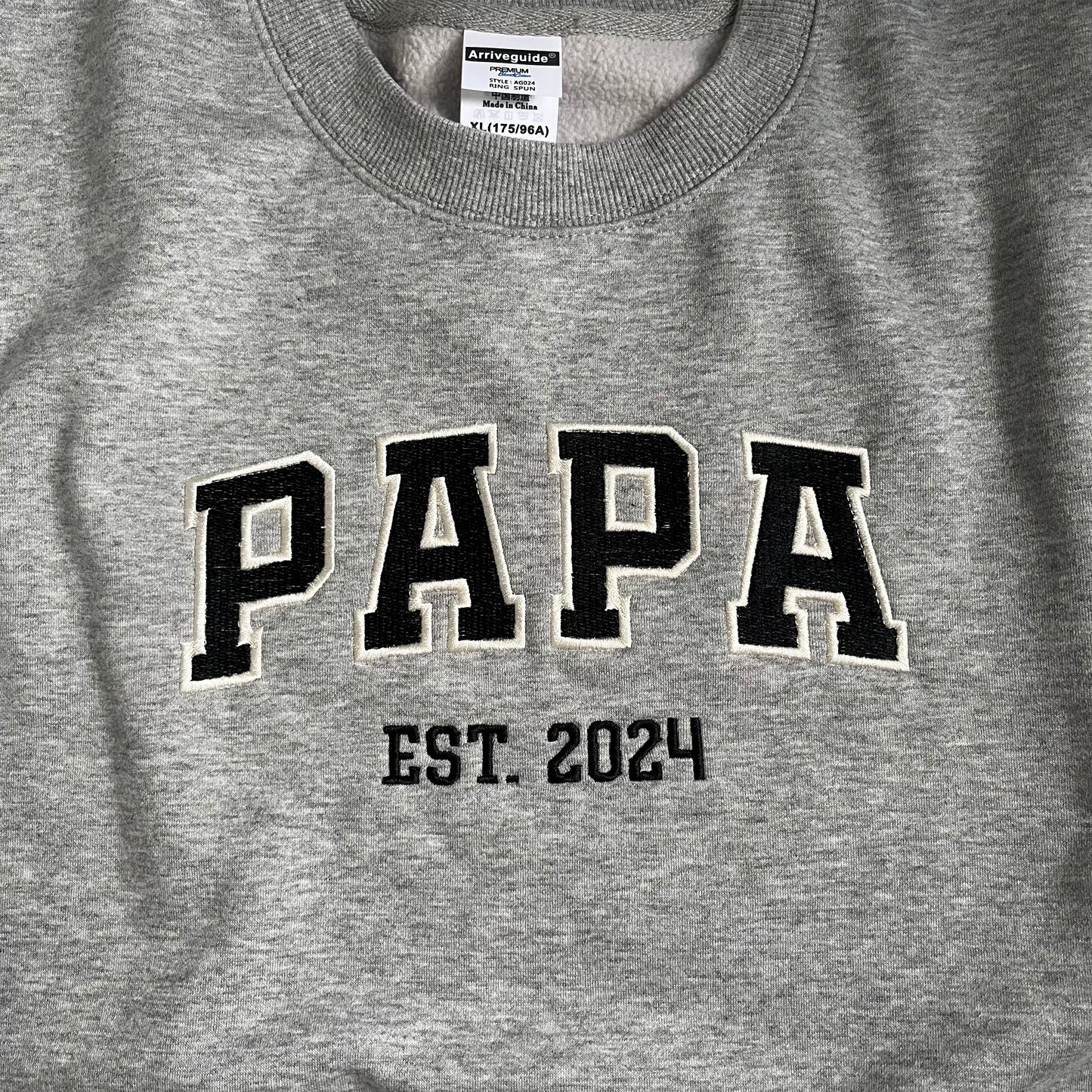 Custom Papa Embroidered Sweatshirt, Custom Text Embroidered Sweatshirt, Personalized Gift For Dad