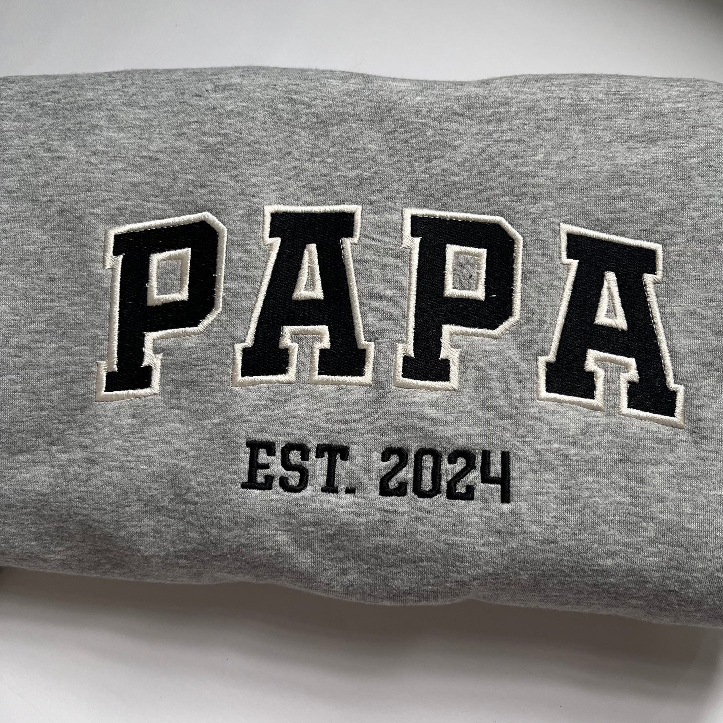 Custom Papa Embroidered Sweatshirt, Custom Text Embroidered Sweatshirt, Personalized Gift For Dad
