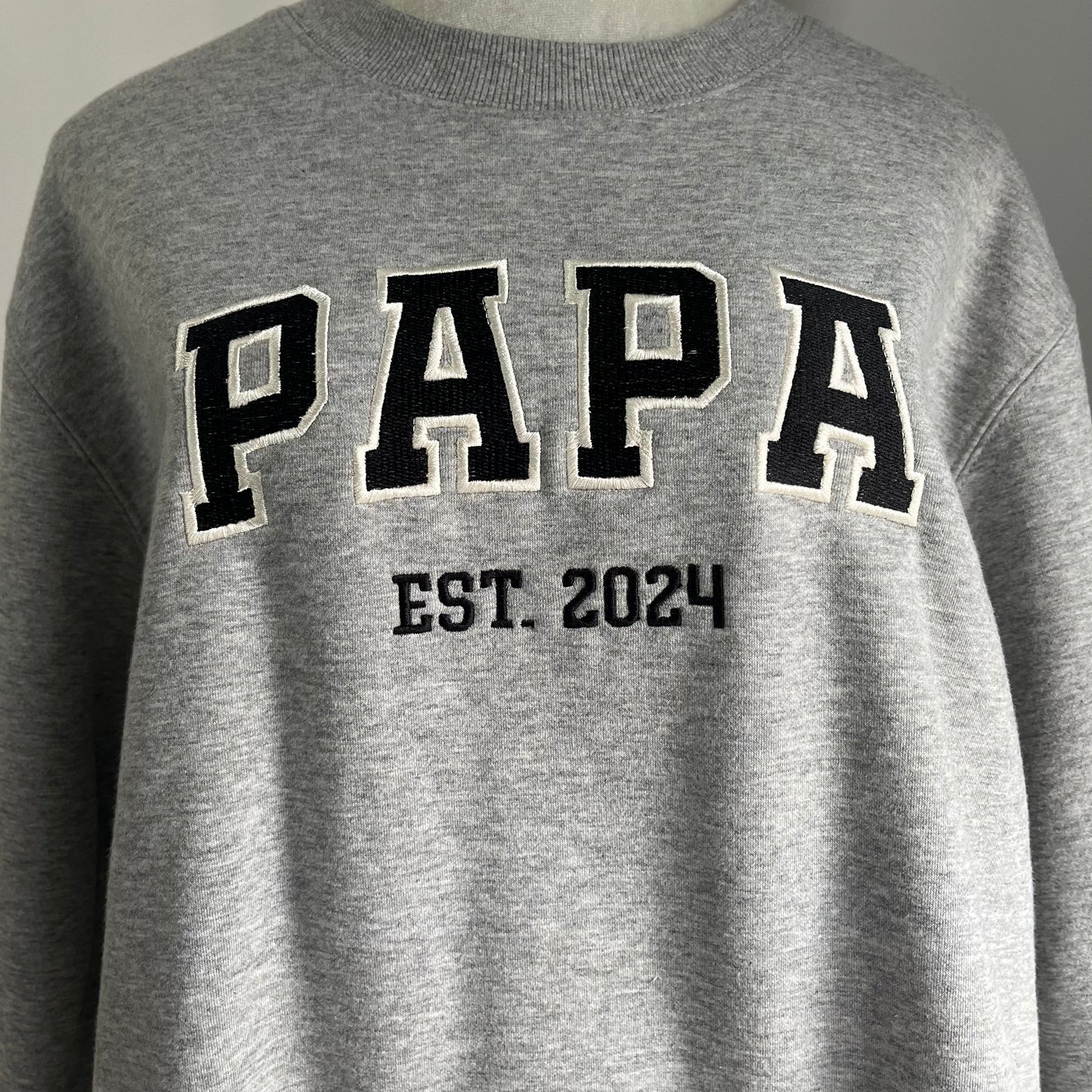 Custom Papa Embroidered Sweatshirt, Custom Text Embroidered Sweatshirt, Personalized Gift For Dad