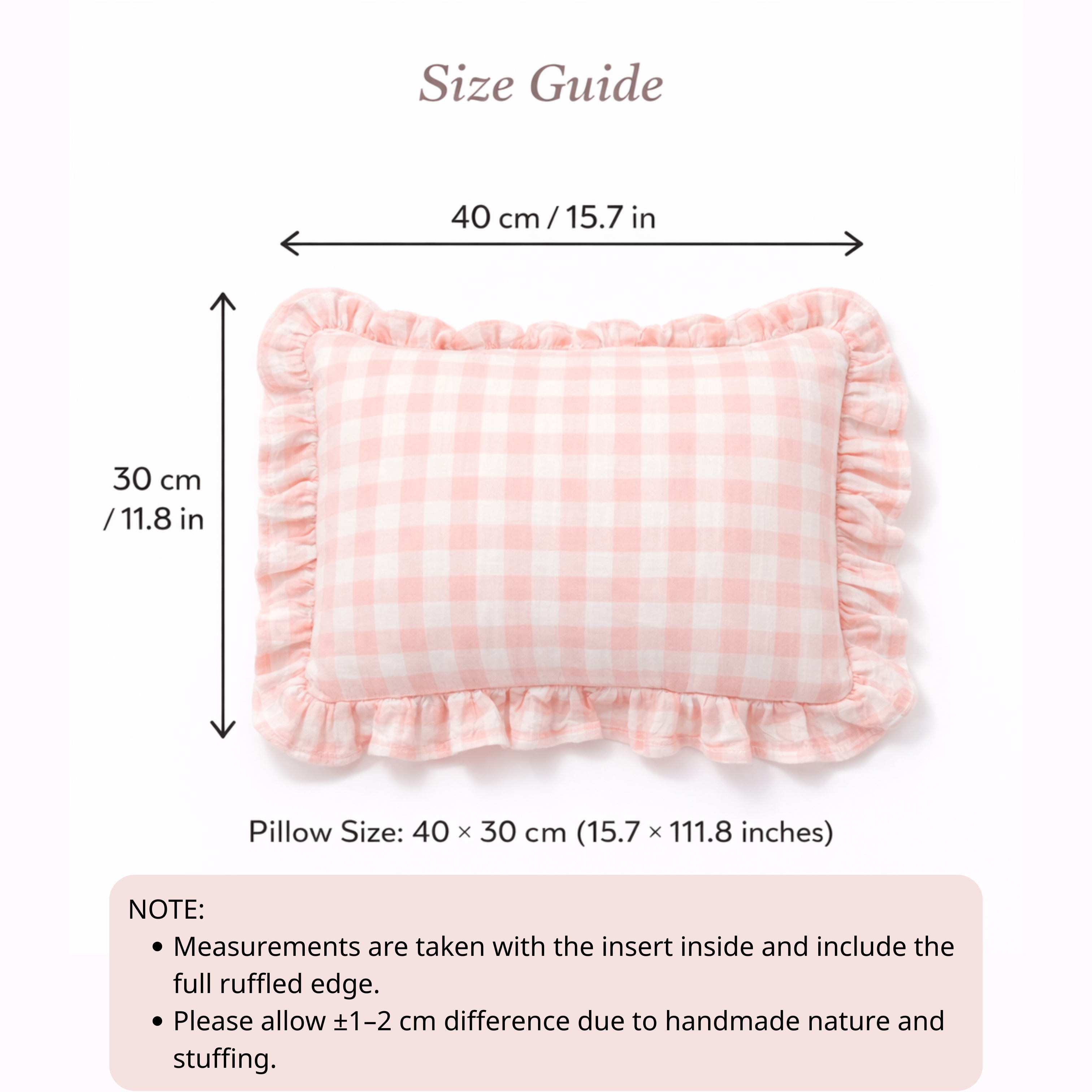Personalized Baby Name Pillow – Pink Gingham Ruffle Pillow with Custom Embroidery, Baby Girl Nursery Decor