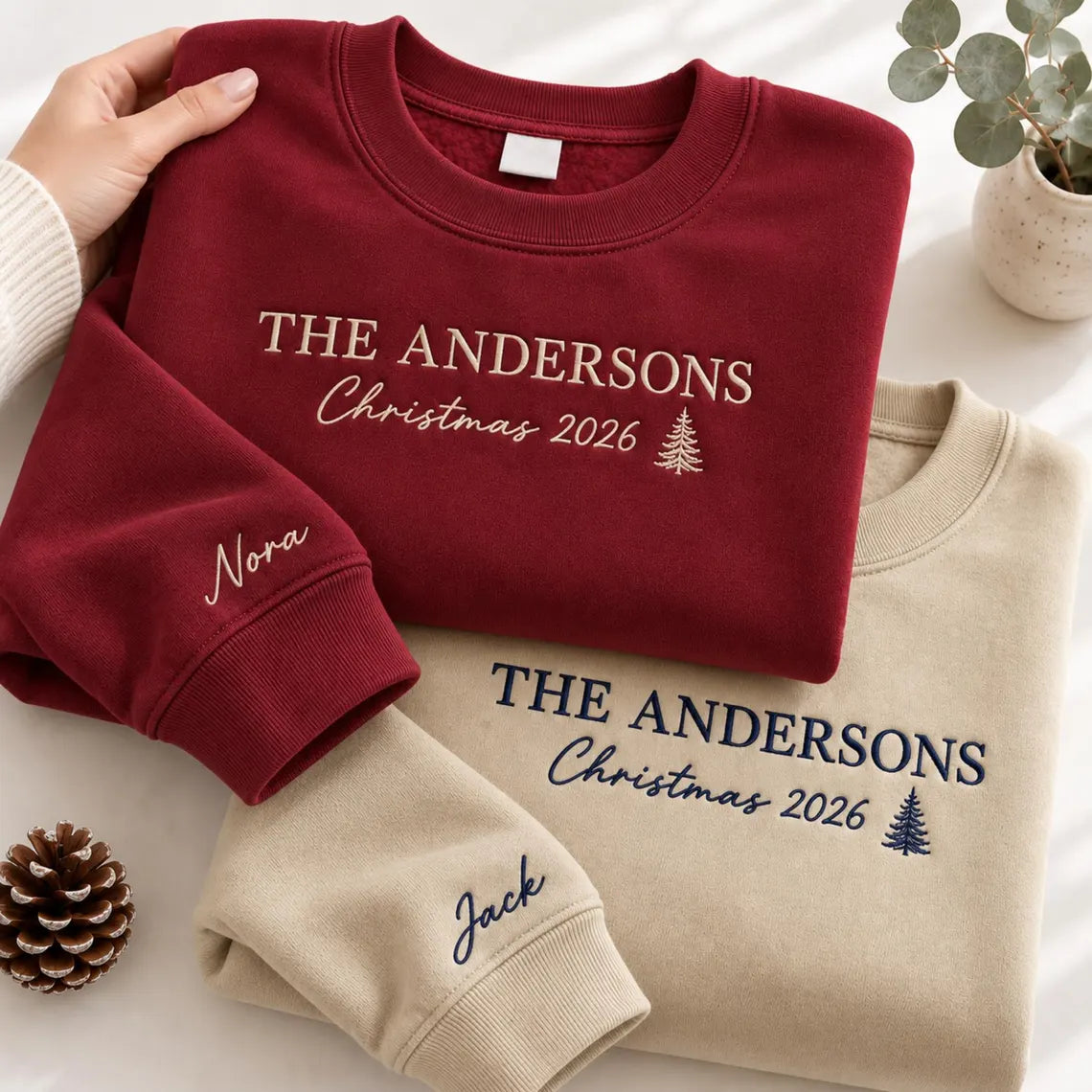 The Andersons Christmas 2026, Family Embroidered Christmas Sweatshirts