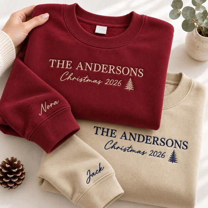 The Andersons Christmas 2026, Family Embroidered Christmas Sweatshirts
