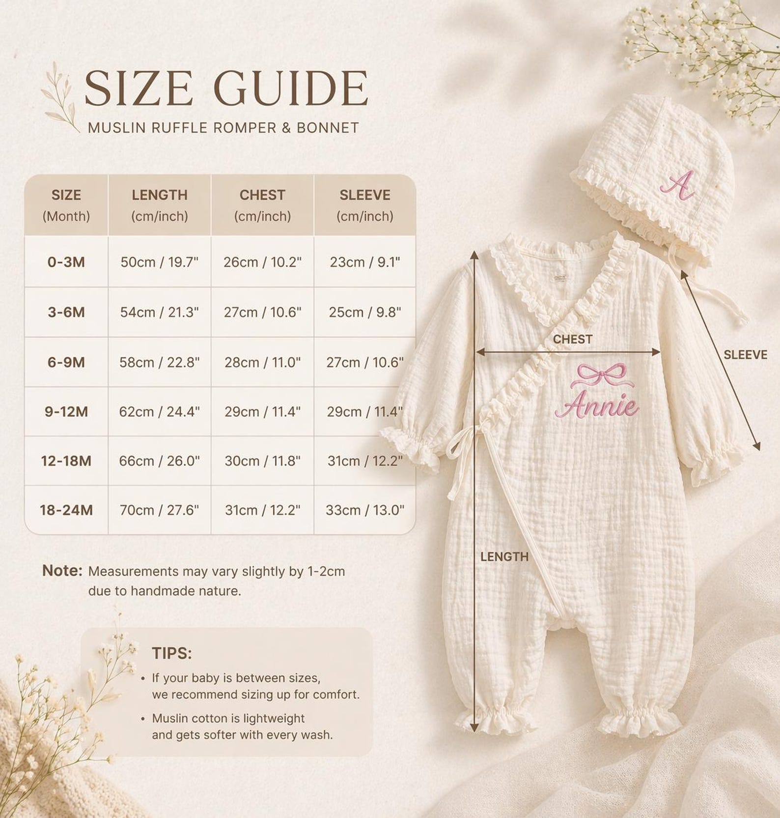 Personalized Newborn Baby Gift Set – Custom Name Embroidered Muslin Romper, Blanket & Pillow #N1