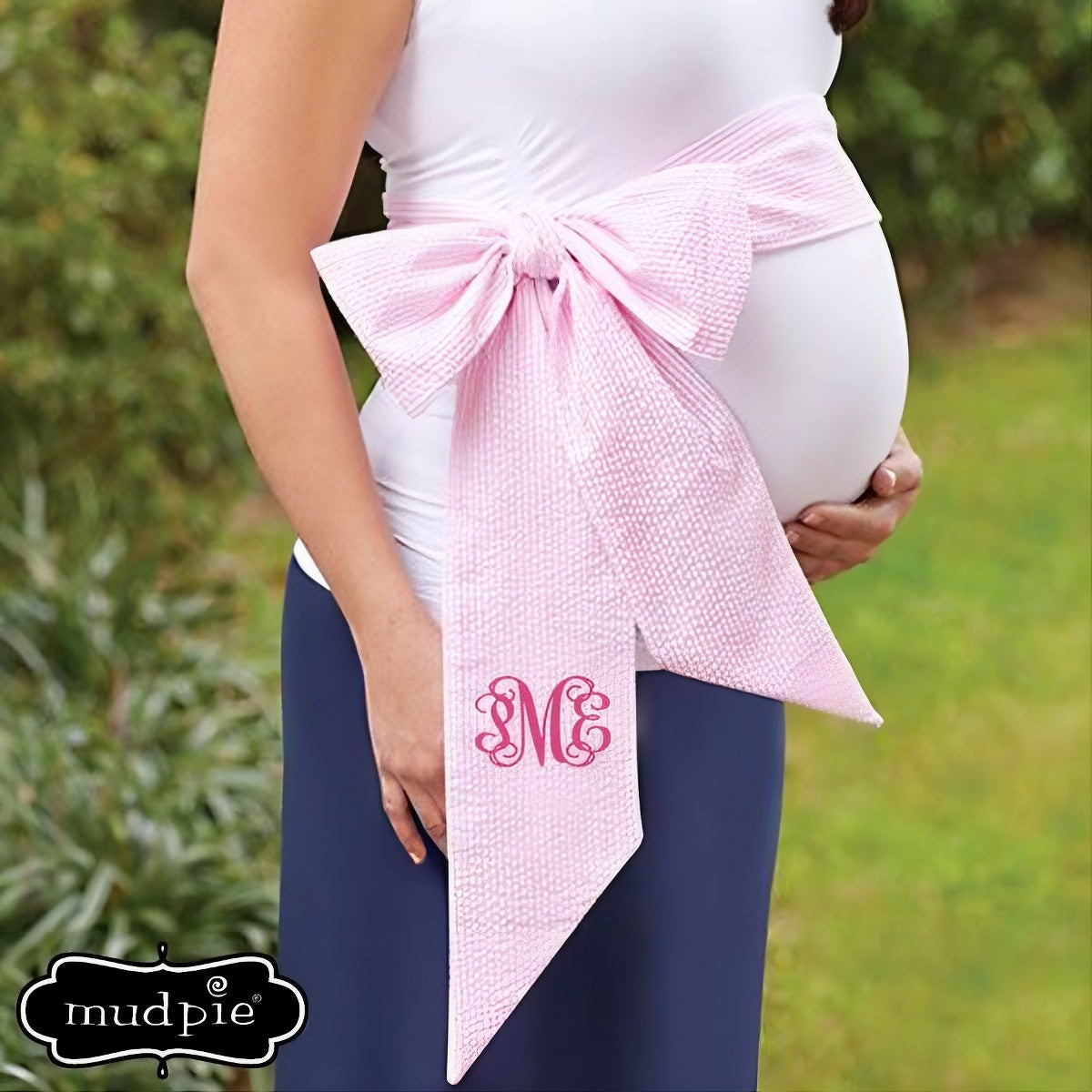 Custom Embroidered Newborn Bow Sash for Swaddle | Hello World Baby Boy/Girl Photo Prop #N1