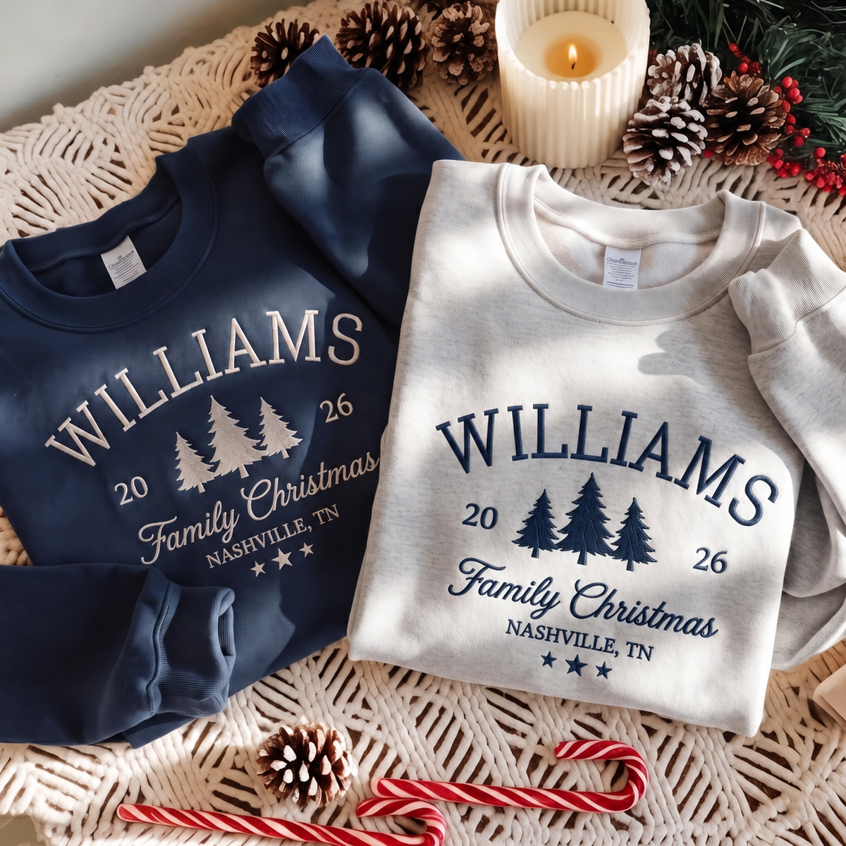 Personalized Family Christmas Sweatshirts 2026, Custom Name Christmas Sweatshirts