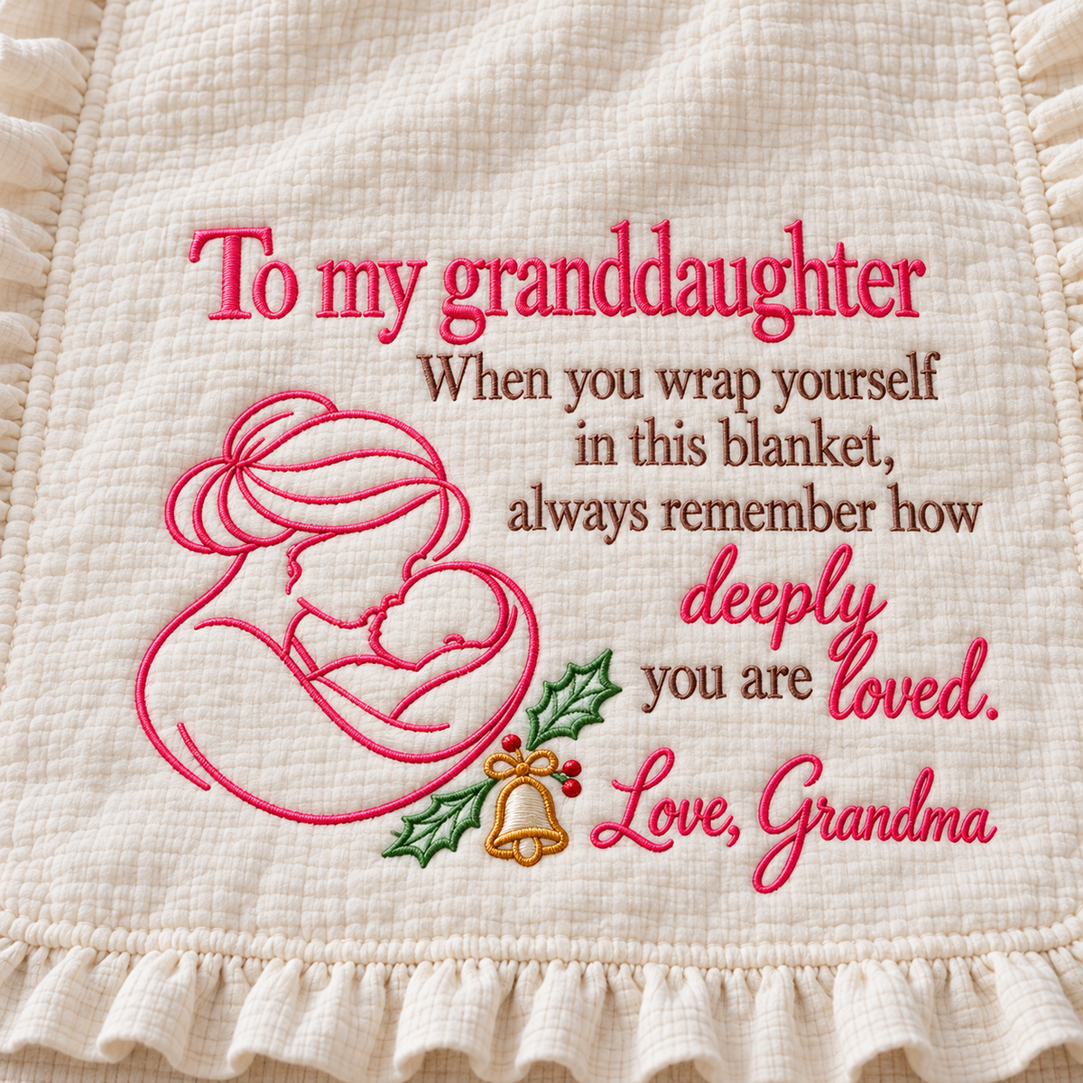 Blanket For Granddaughter From Grandma, Grandpa, Gift Christmas For Baby.