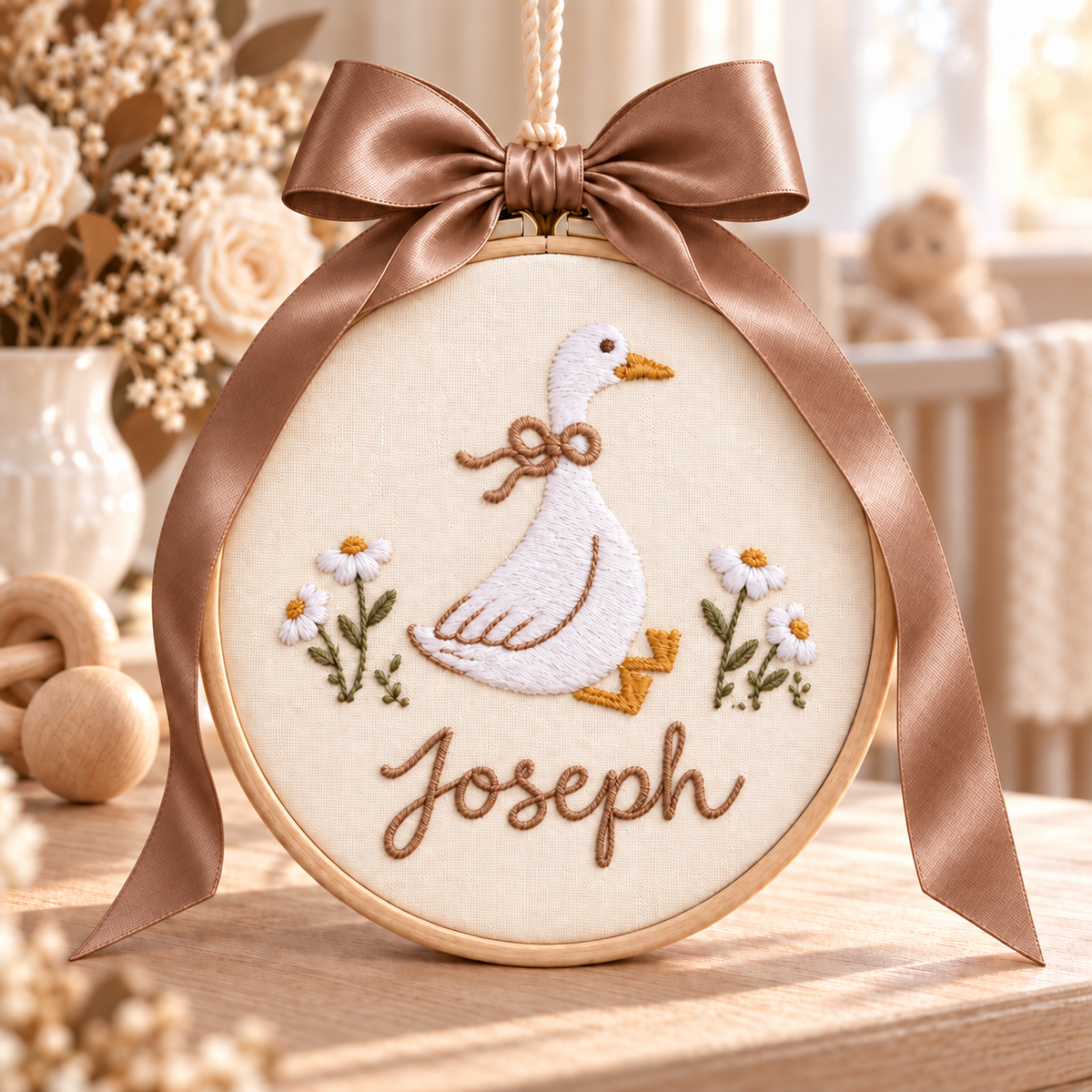 Personalized Embroidered Name Christmas Ornament, Baby's First Christmas Keepsake