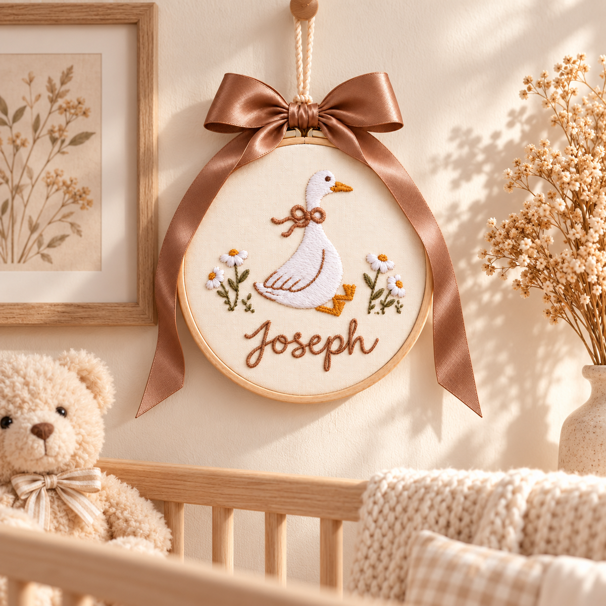 Personalized Embroidered Name Christmas Ornament, Baby's First Christmas Keepsake