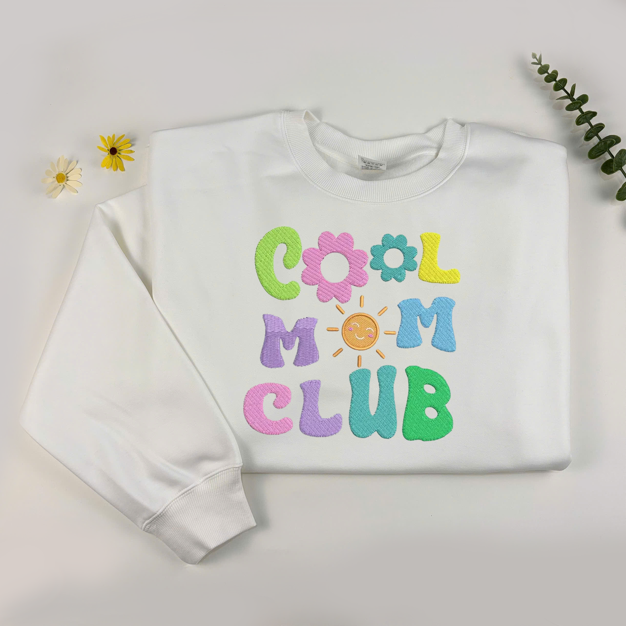 Cool Mom and Dad Club Embroidered Sweatshirt, Couple's Outfits, Couple Shirt for Mom and Dad