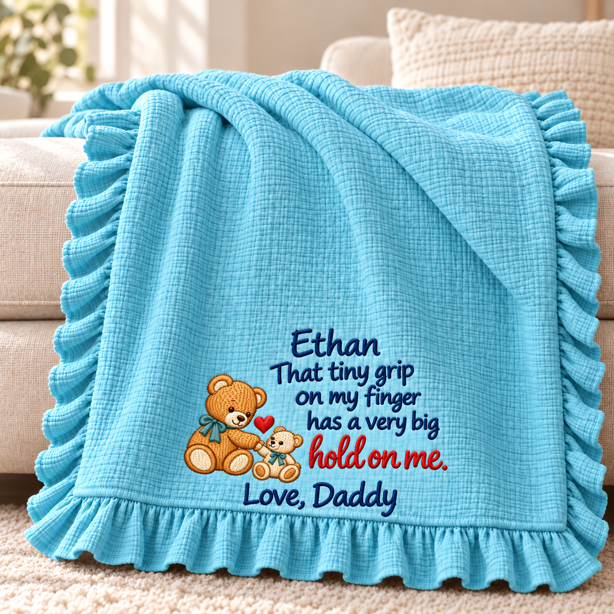 Together Hand in Hand This Christmas Blanket | Personalized Newborn Keepsake Gift