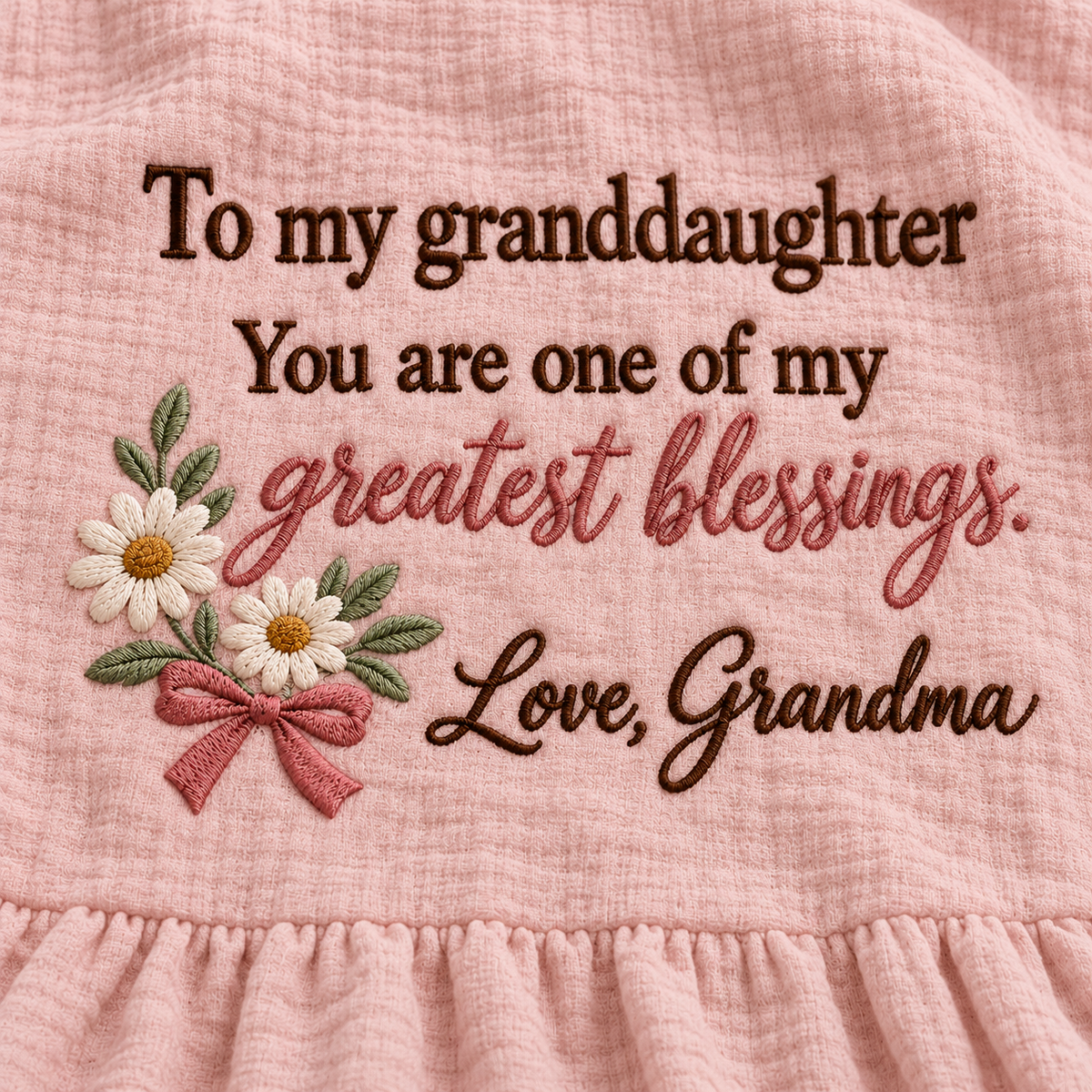You Are One of My Blessings Grandma Muslin Blanket | Personalized Granddaughter Keepsake Gift