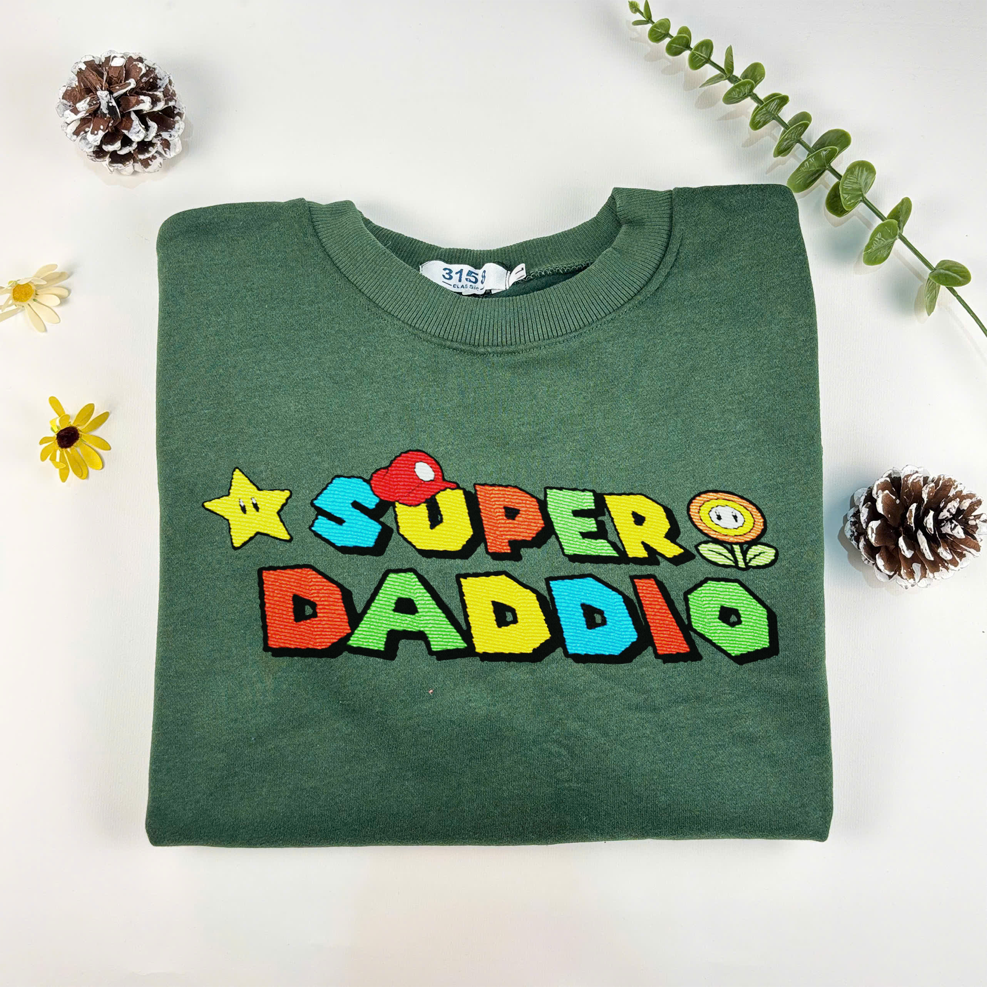 Super Daddio Embroidered Sweatshirt, Father's Day Sweatshirt, New Dad Present