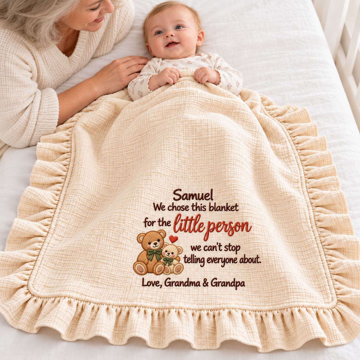 Together This Christmas Morning Blanket | Personalized Mommy & Newborn Keepsake Gift