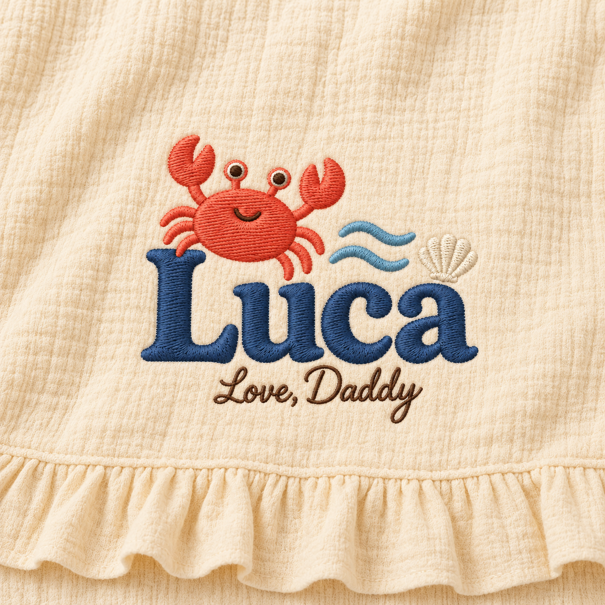 Personalized Name Muslin Blanket | Custom Keepsake Gift from Daddy