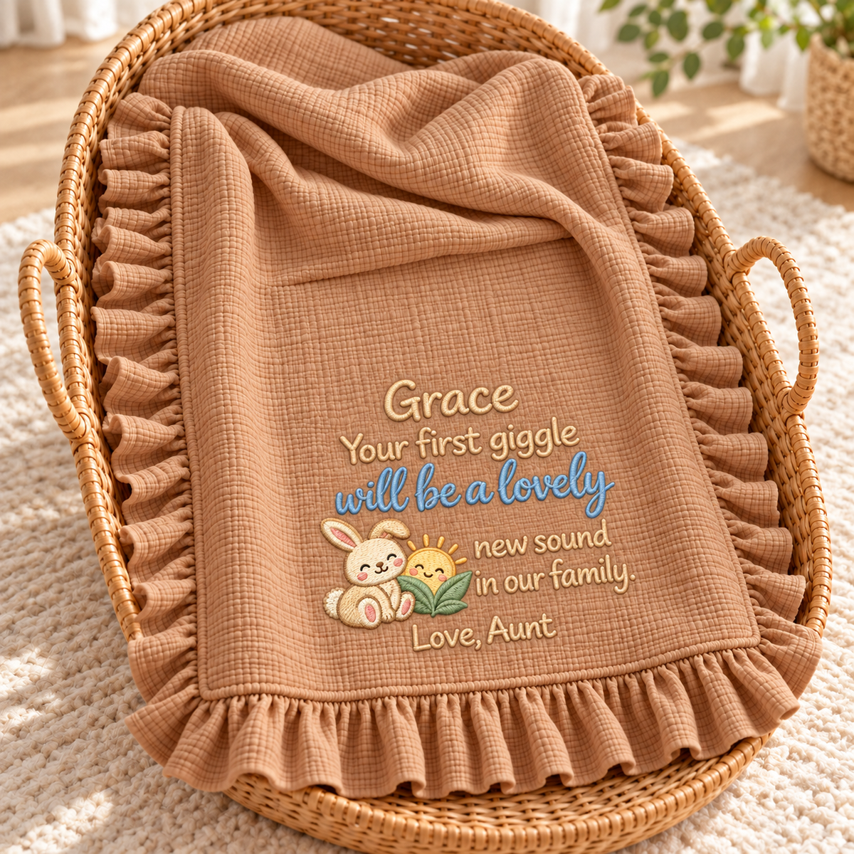 Love Mommy Hand in Hand Keepsake Blanket | Personalized Christmas Newborn Gift