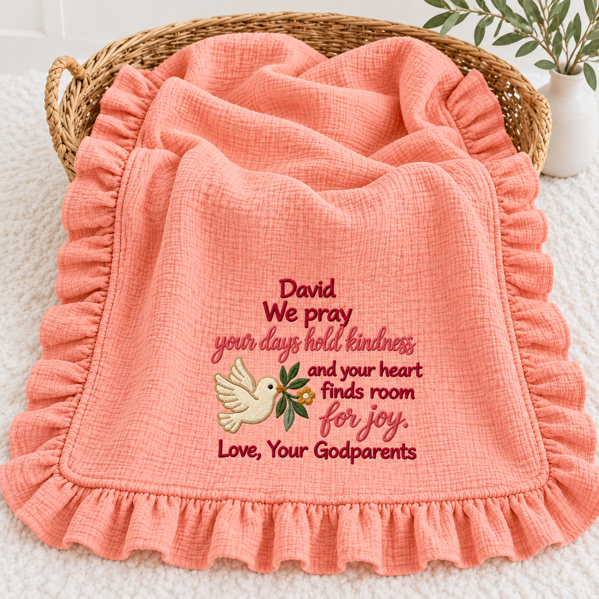 Doing Great Job Happy Christmas Blanket | Personalized Mommy & Baby Keepsake Gift