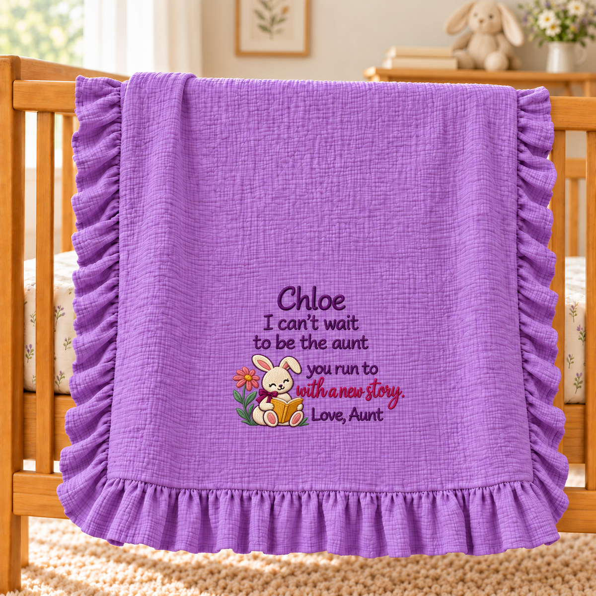Happy Christmas Together Love Mommy Blanket | Embroidered Newborn Keepsake Gift