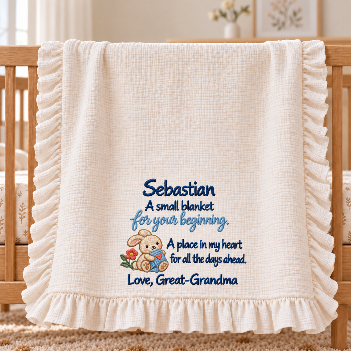 First Christmas Love Mommy Together Blanket | Personalized Newborn Keepsake Gift Blanket