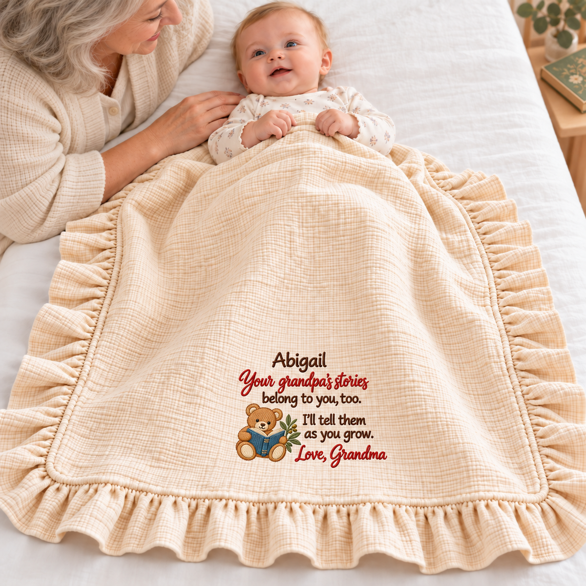 Our First Christmas Fits My Heart Blanket | Mommy & Baby Keepsake Gift Blanket