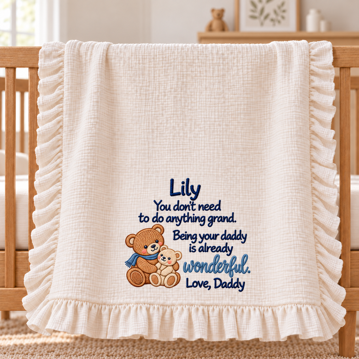 Happy First Christmas Fits My Heart Blanket | Mommy & Baby Keepsake Gift Blanket