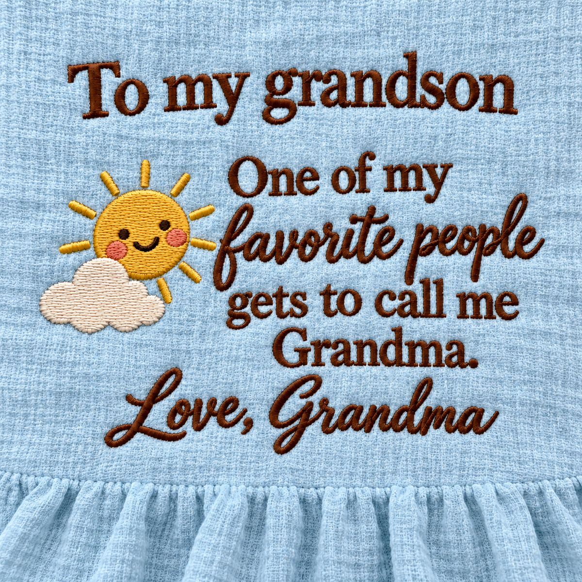 One of My Favorite People Grandma Muslin Blanket | Personalized Grandson Keepsake Gift