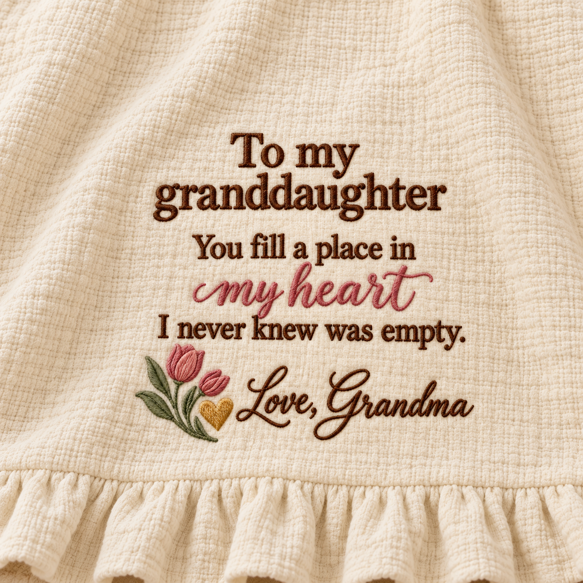 You Fill My Heart Grandma Muslin Blanket | Personalized Granddaughter Keepsake Gift