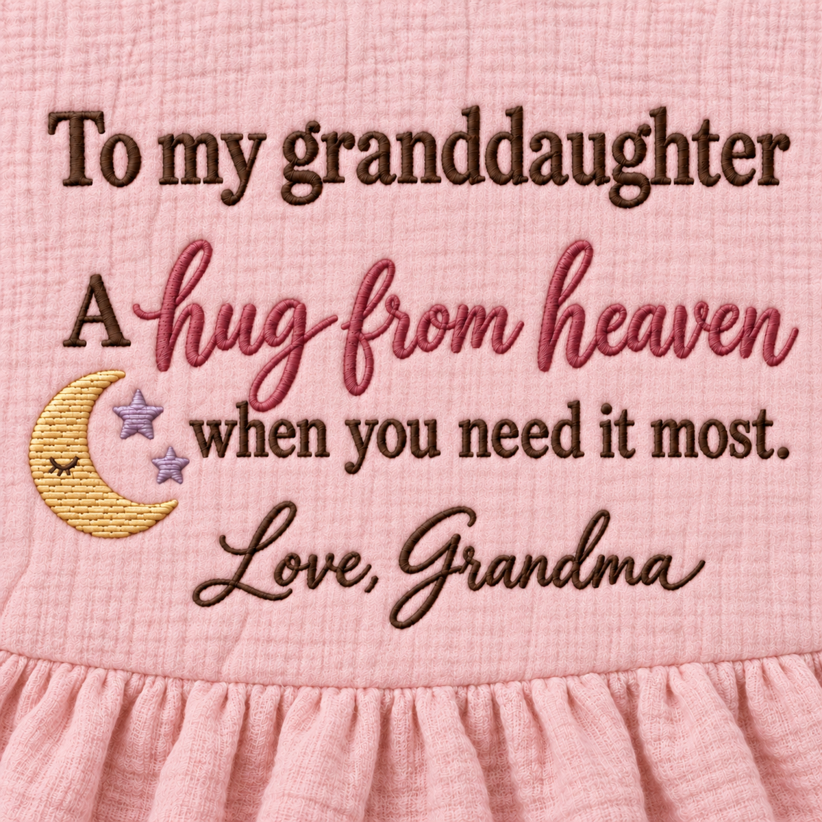 Hug From Heaven Grandma Muslin Blanket | Personalized Granddaughter Memorial Keepsake Gift