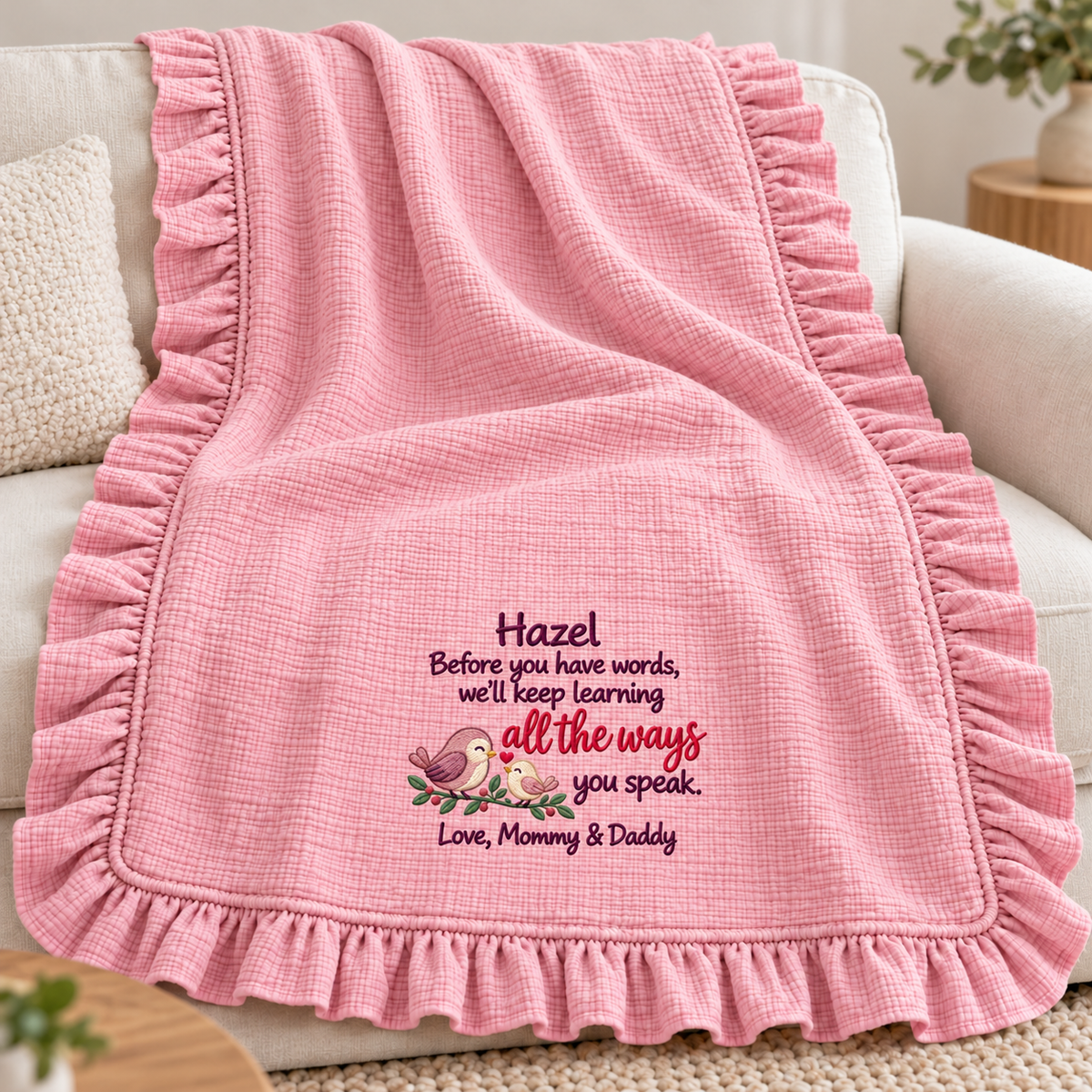 Our First Christmas Hand-in-Hand Keepsake Blanket | Mommy & Newborn Gift Blanket