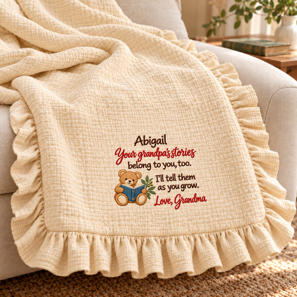 Our First Christmas Fits My Heart Blanket | Mommy & Baby Keepsake Gift Blanket