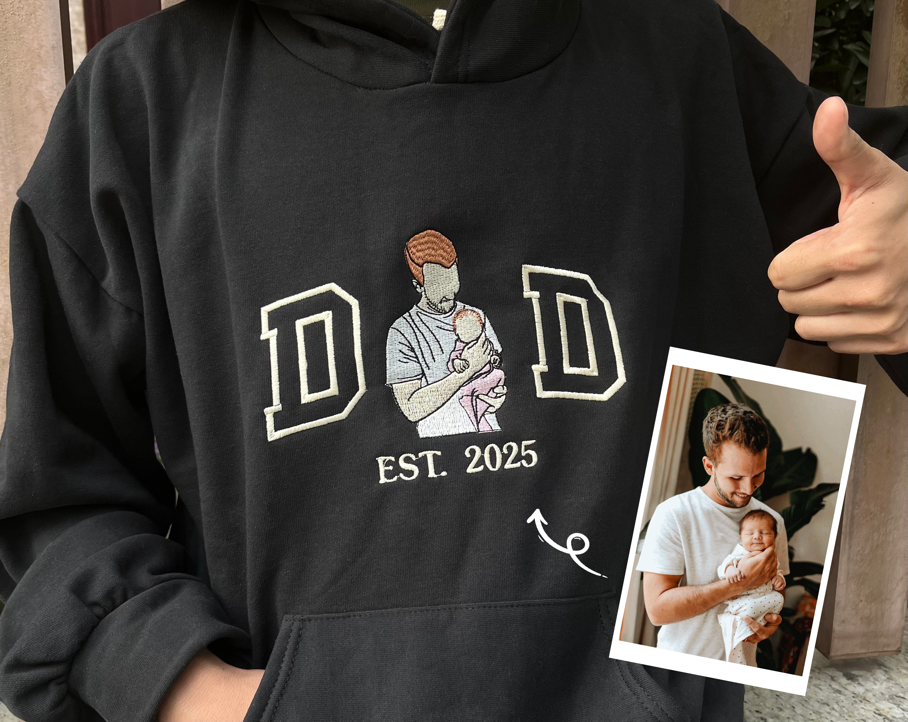 Custom Dad and Son Embroidery Hoodie, Personalized Dad Shirt, Father's Day Gift