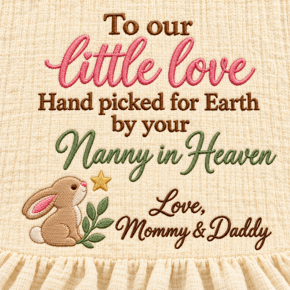 Hand Picked From Heaven Nanny Muslin Blanket | Personalized Memorial Baby Keepsake Gift
