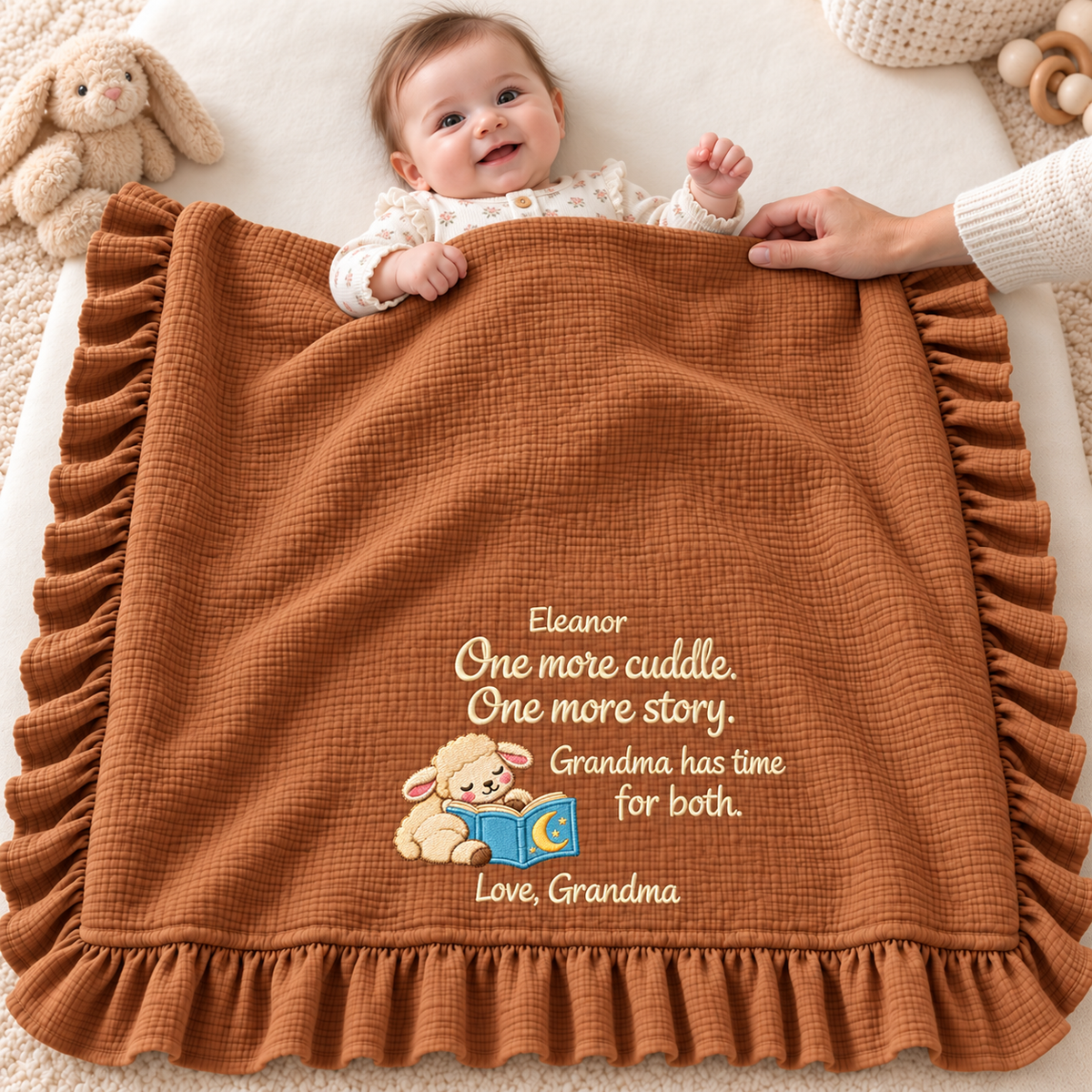 Happy First Christmas Keepsake Blanket | Mommy & Baby Hand-in-Hand Gift Blanket