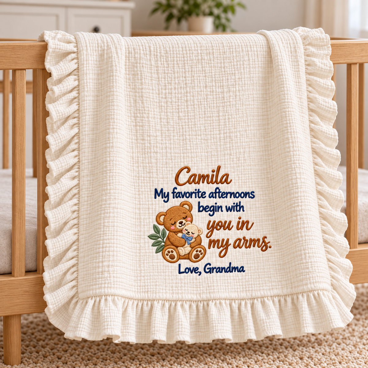 Doing Great Mommy Hand-in-Hand Blanket | 1st Christmas Personalized Keepsake Gift