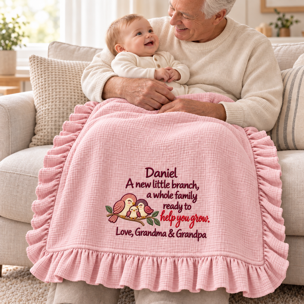 This Christmas Morning Love Mommy Blanket | Embroidered Newborn Keepsake Gift Blanket