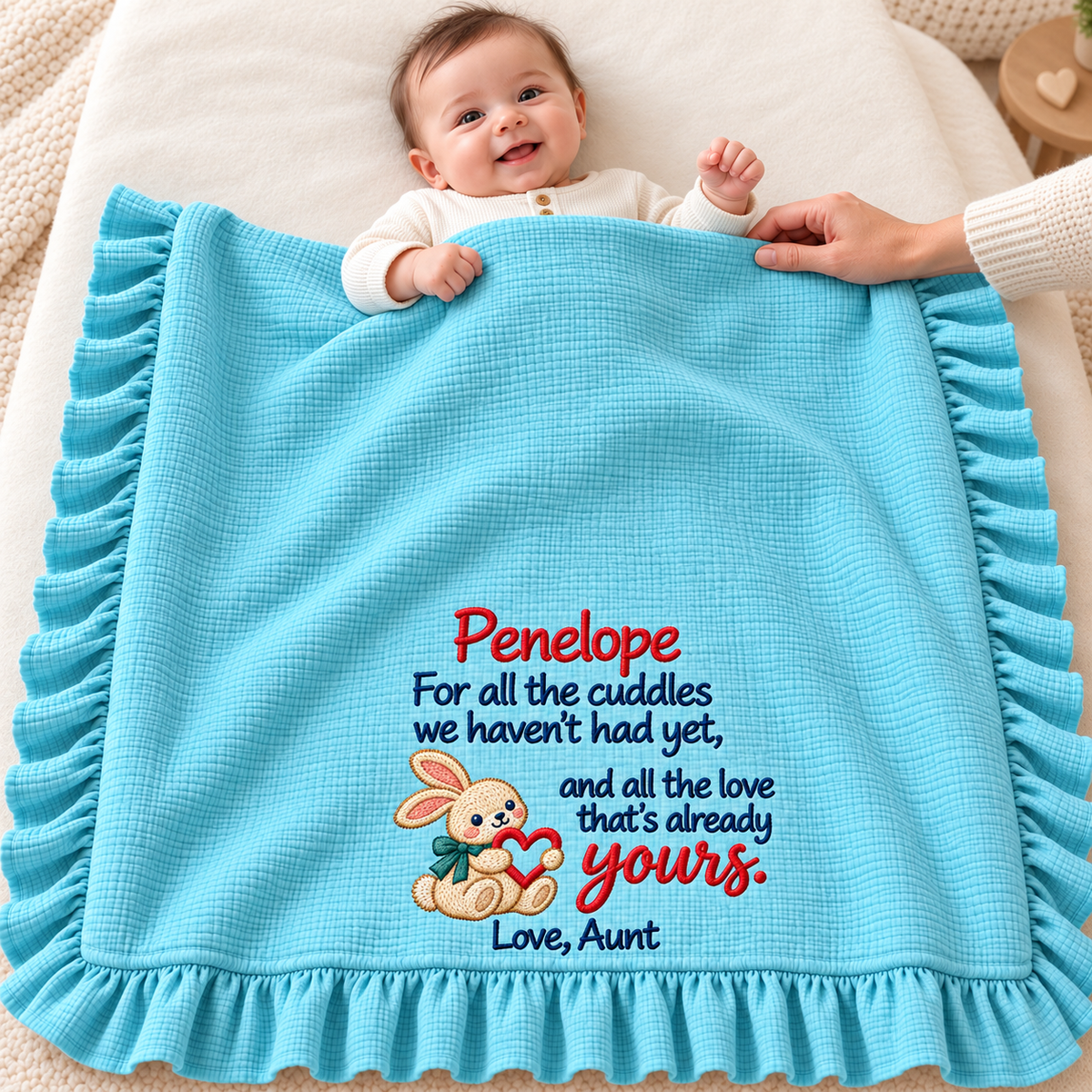 First Christmas Keepsake Love Mommy Blanket | Hand-in-Hand Embroidered Newborn Gift