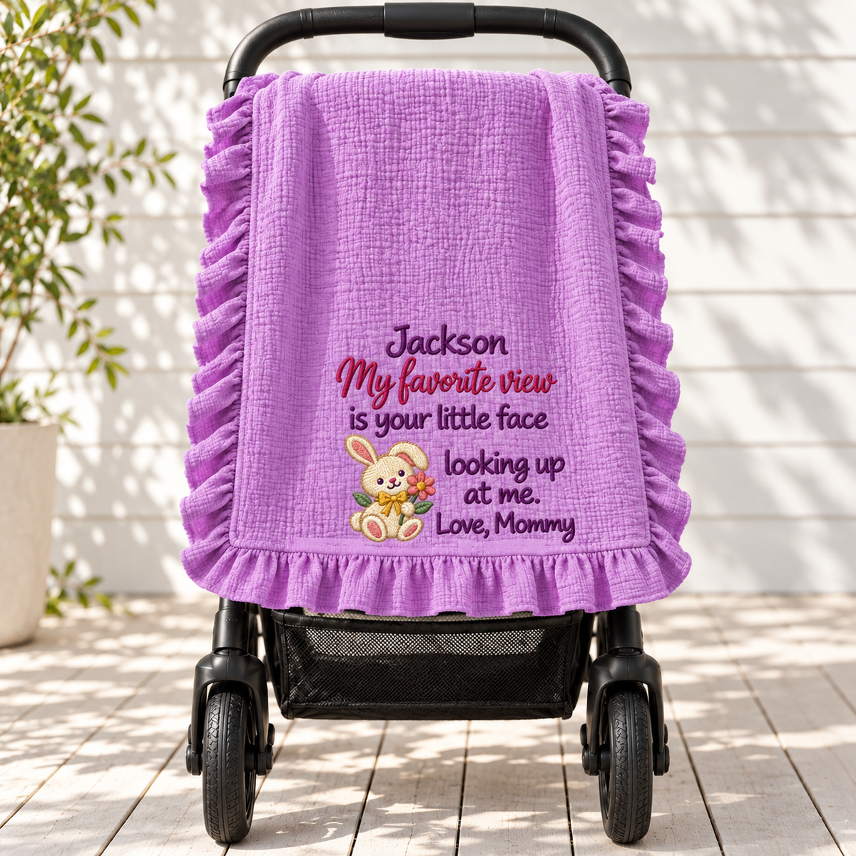 Happy Our Christmas Morning Blanket | Mommy & Baby Personalized Keepsake Gift