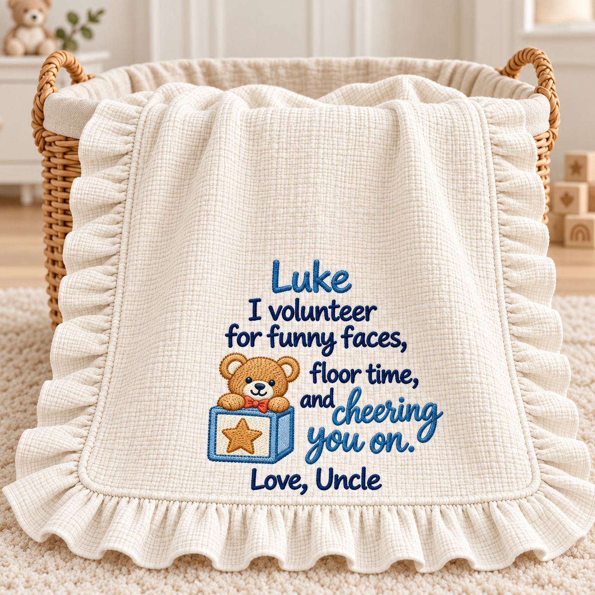 This Christmas Morning Hand in Hand Blanket | Mommy & Baby Embroidered Keepsake Gift