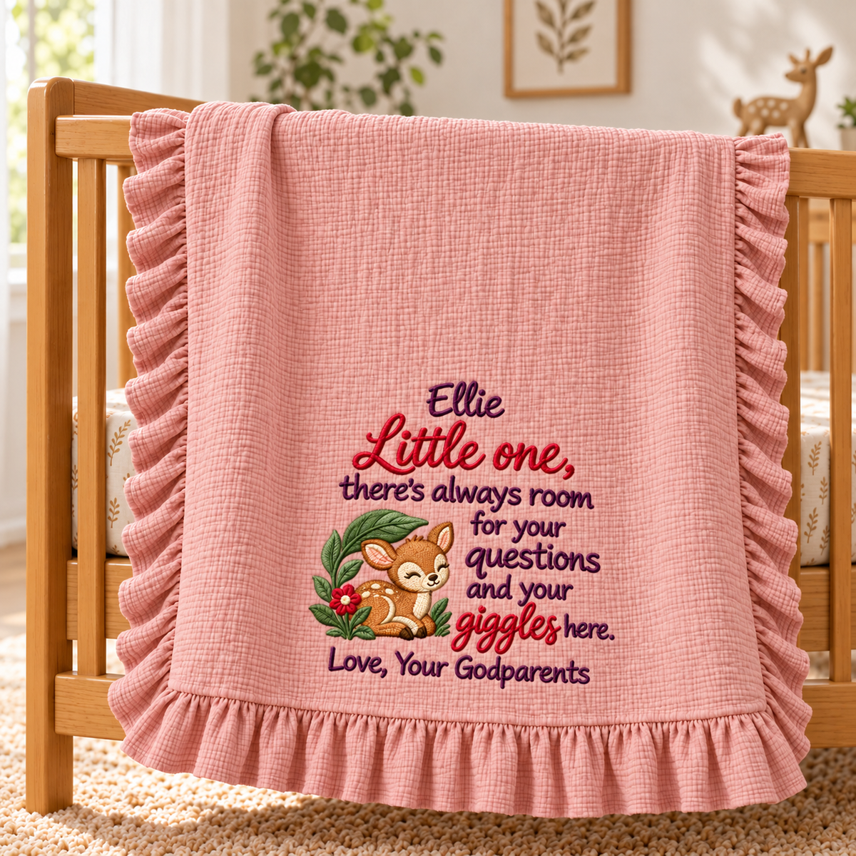 Hand in Hand This Christmas Love Blanket | Embroidered Mommy & Newborn Keepsake Gift