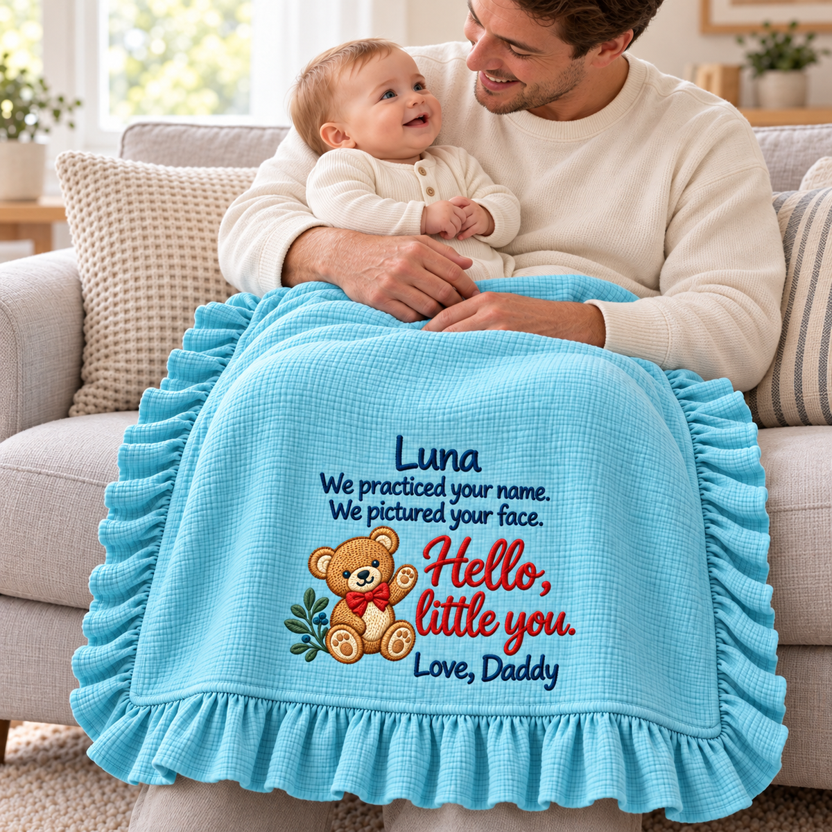 Hand in Hand This Christmas Keepsake Blanket | Personalized Mommy & Newborn Gift Blanket